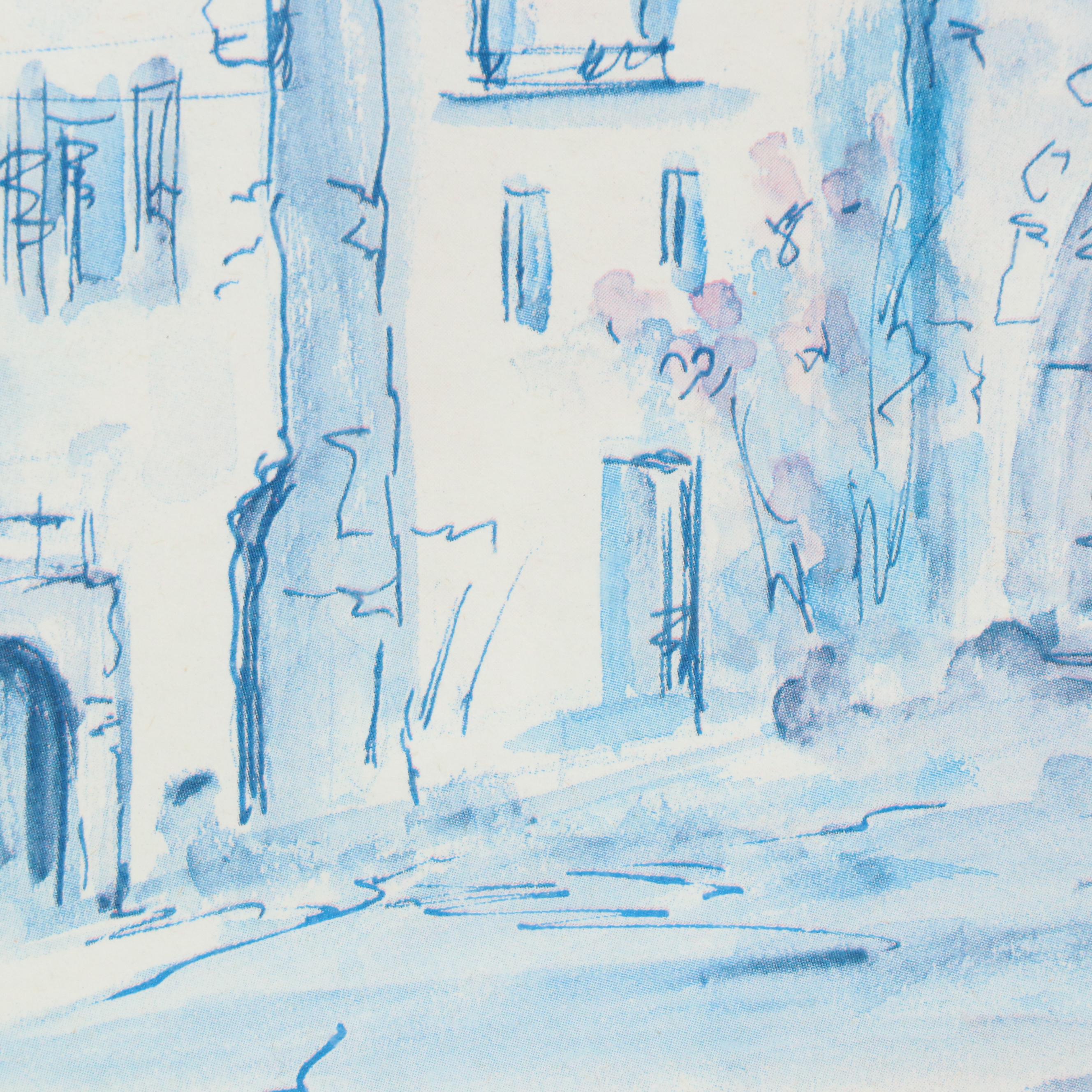 Halftone of Mediterranean Village,  Late 20th Century