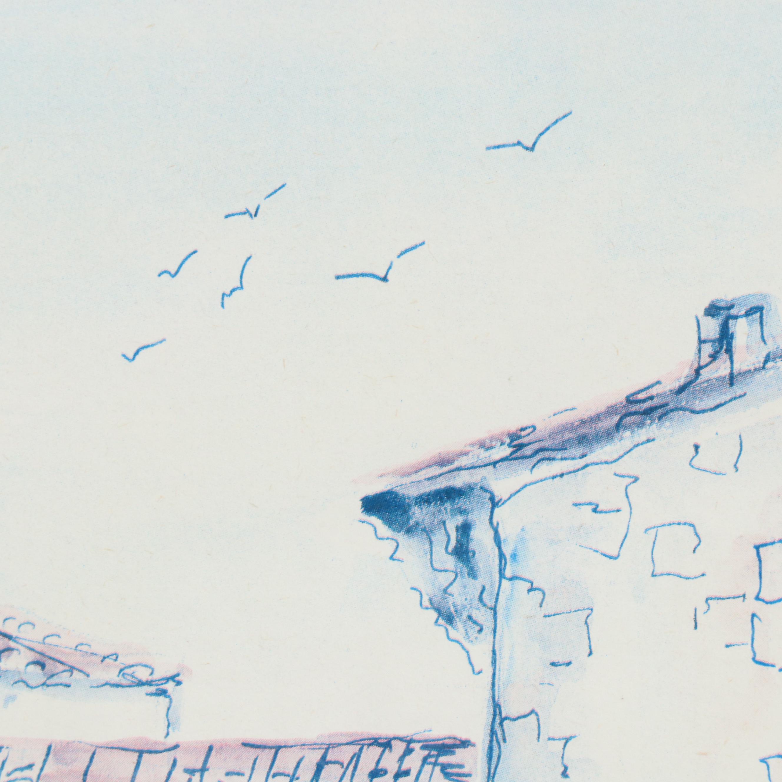 Halftone of Mediterranean Village,  Late 20th Century