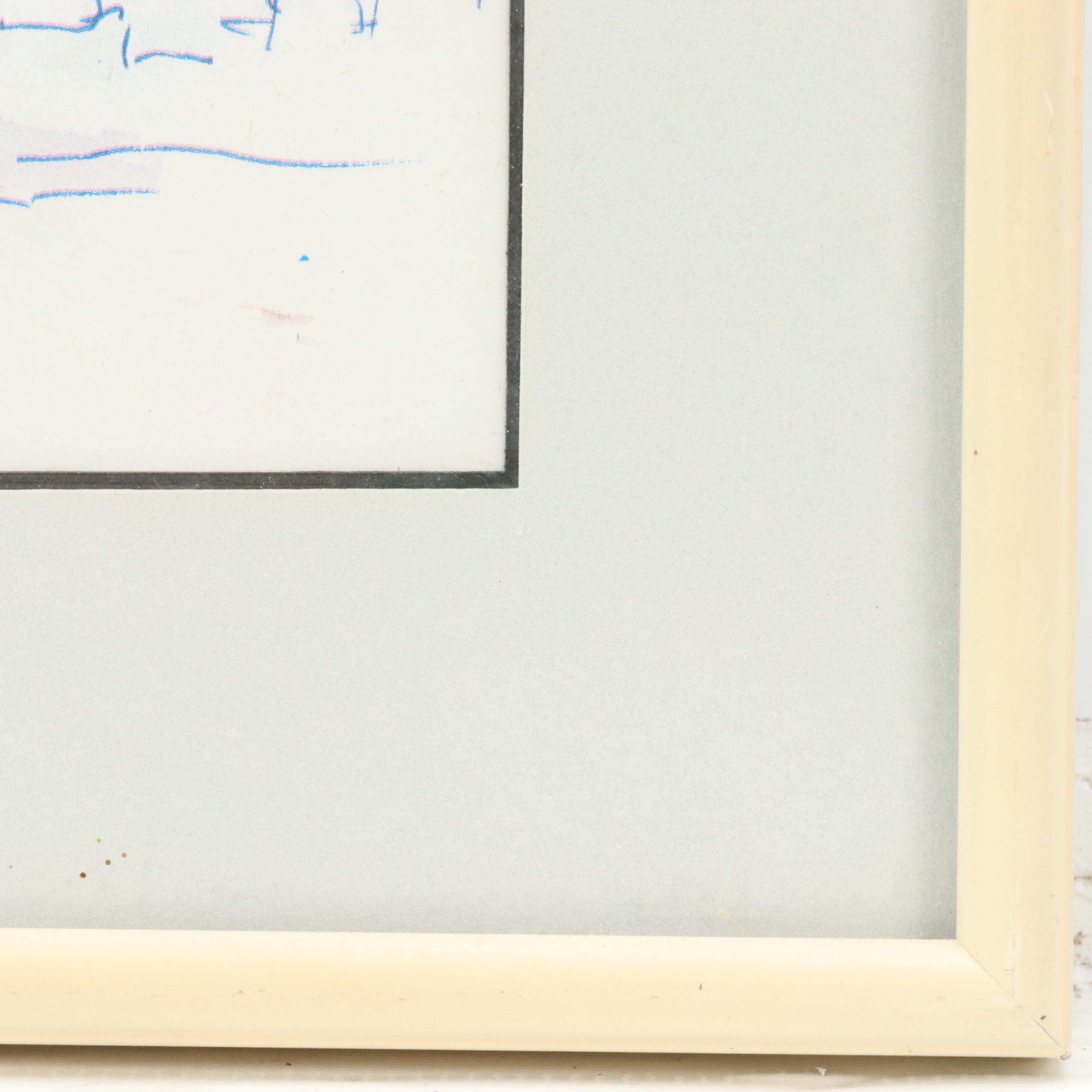 Halftone of Mediterranean Village,  Late 20th Century