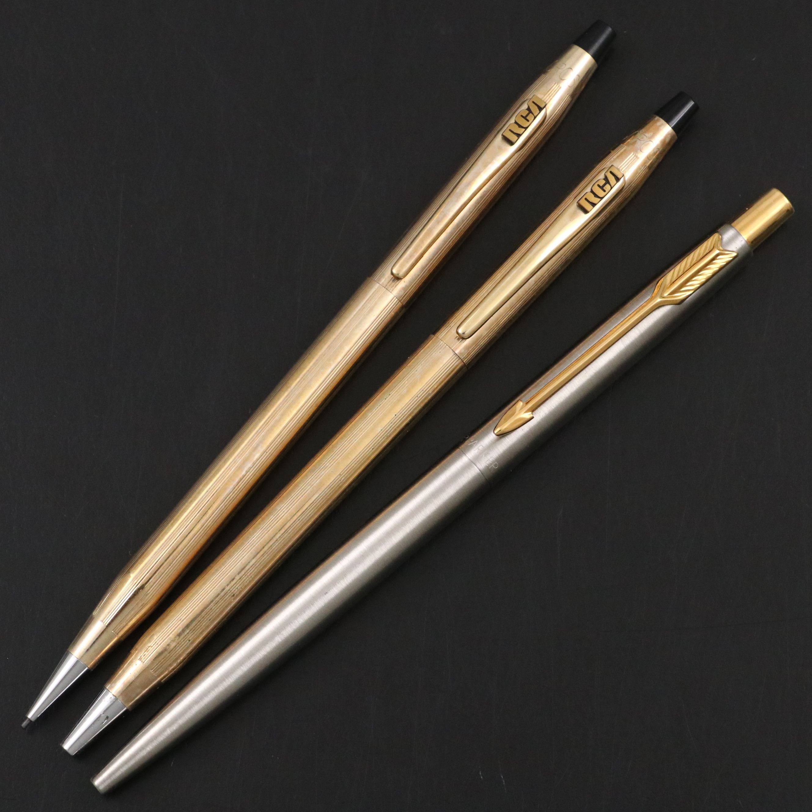 Cross for RCA 10K Gold-Filled Pen and Pencil Set with Parker Pen, Cases