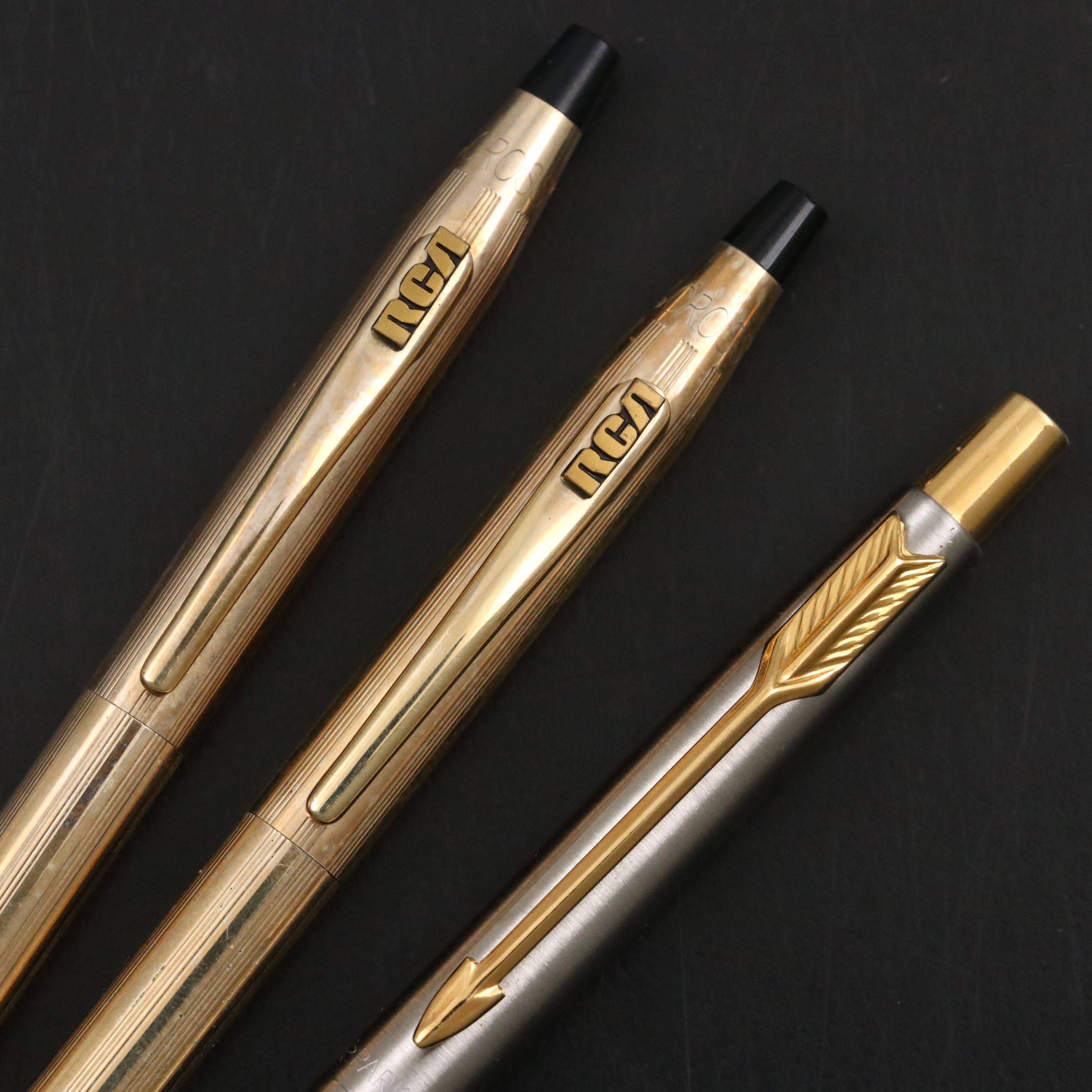 Cross for RCA 10K Gold-Filled Pen and Pencil Set with Parker Pen, Cases