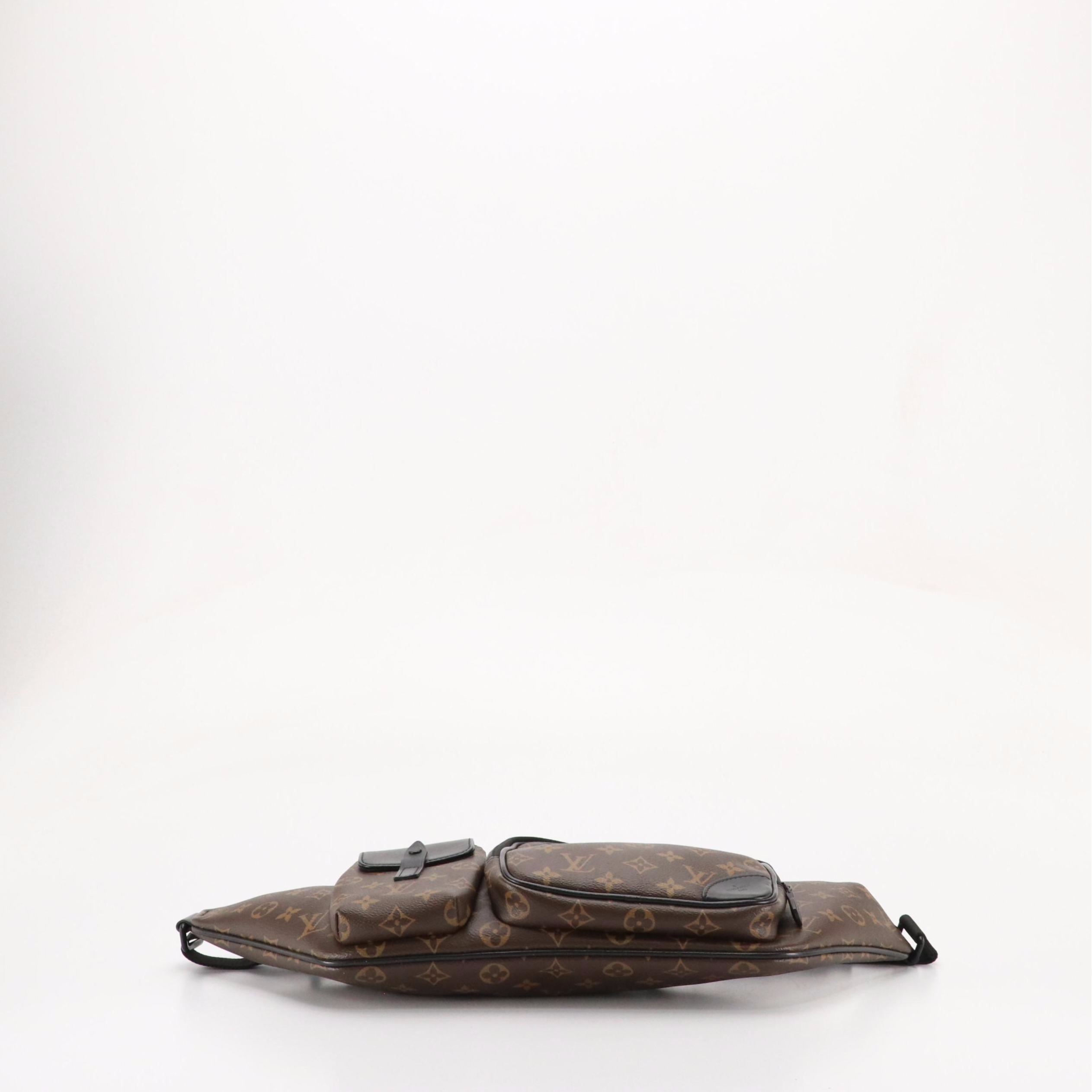 Louis Vuitton Macassar Christopher Bumbag in Monogram Canvas and Black Leather