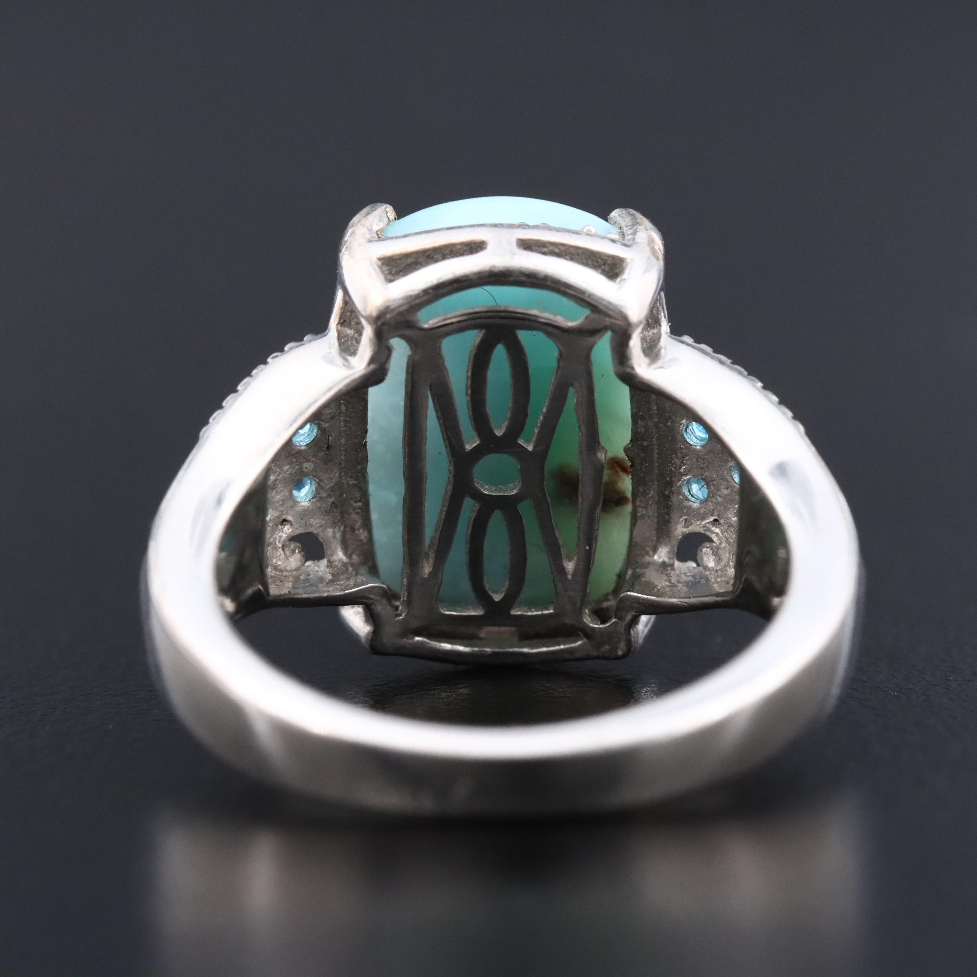 Sterling Larimar and Apatite Ring