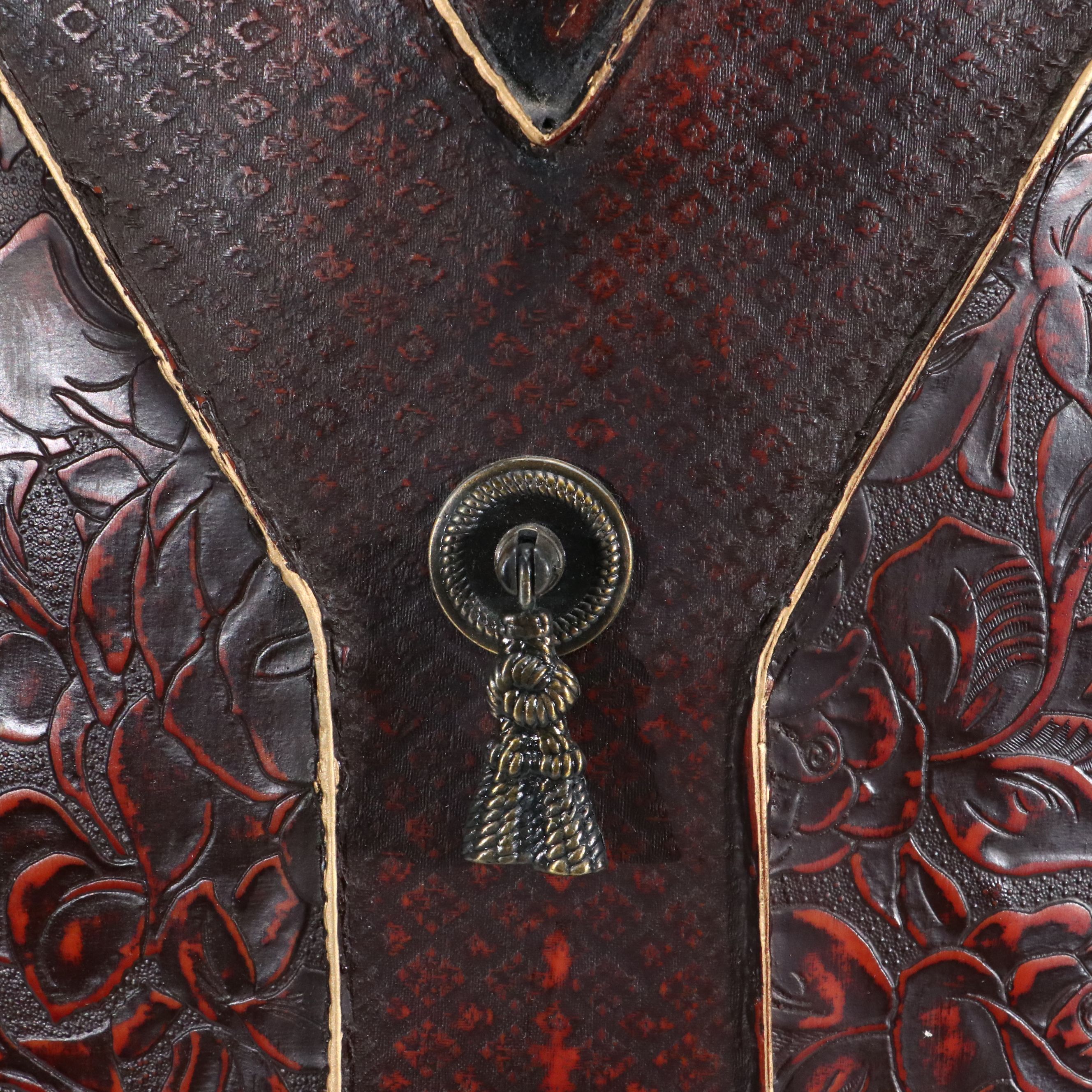 Artificial Grass in Ashland Metal Planter with Large Wooden Gourd Vase