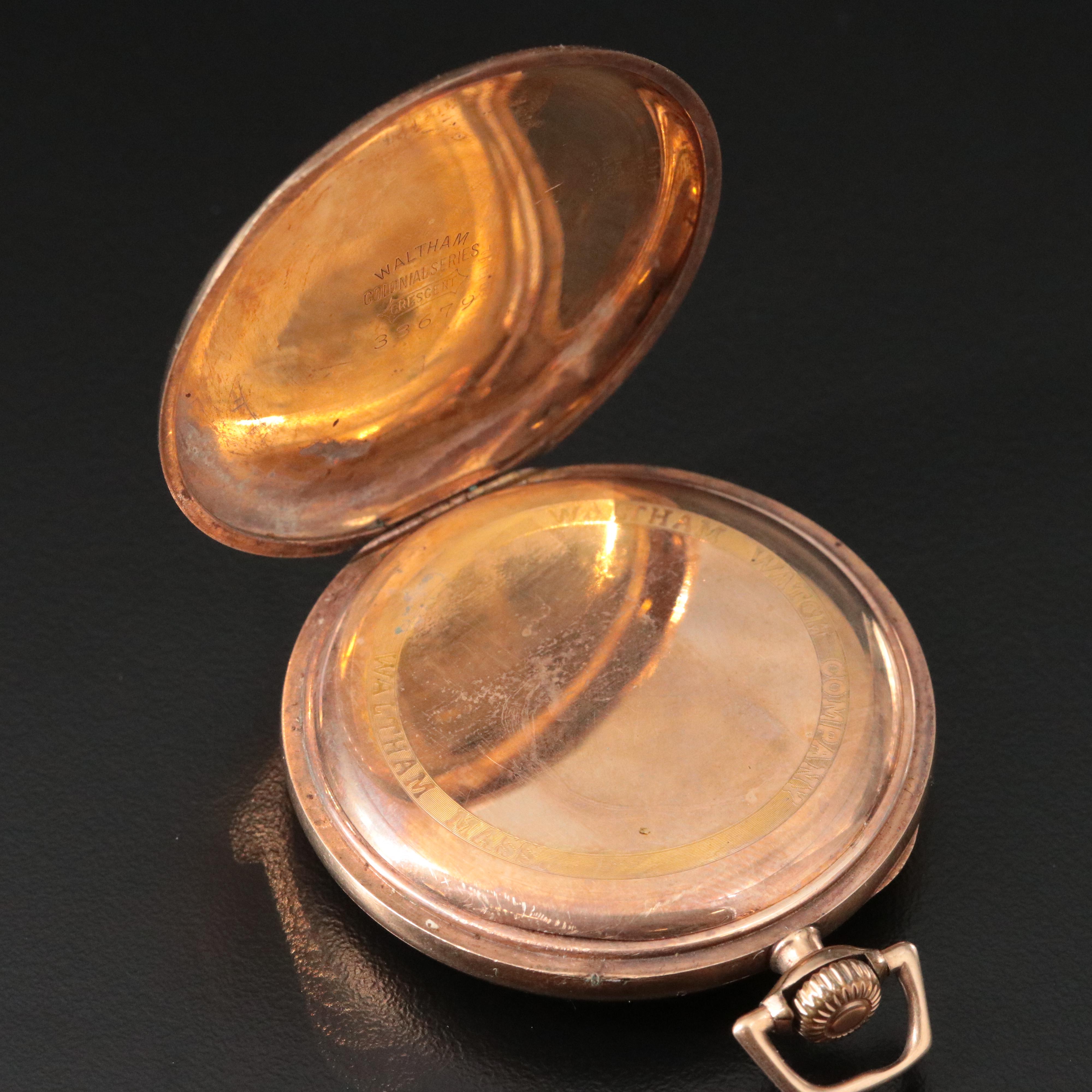 Antique 1917 Waltham Size 14 Gold-Filled Pocket Watch