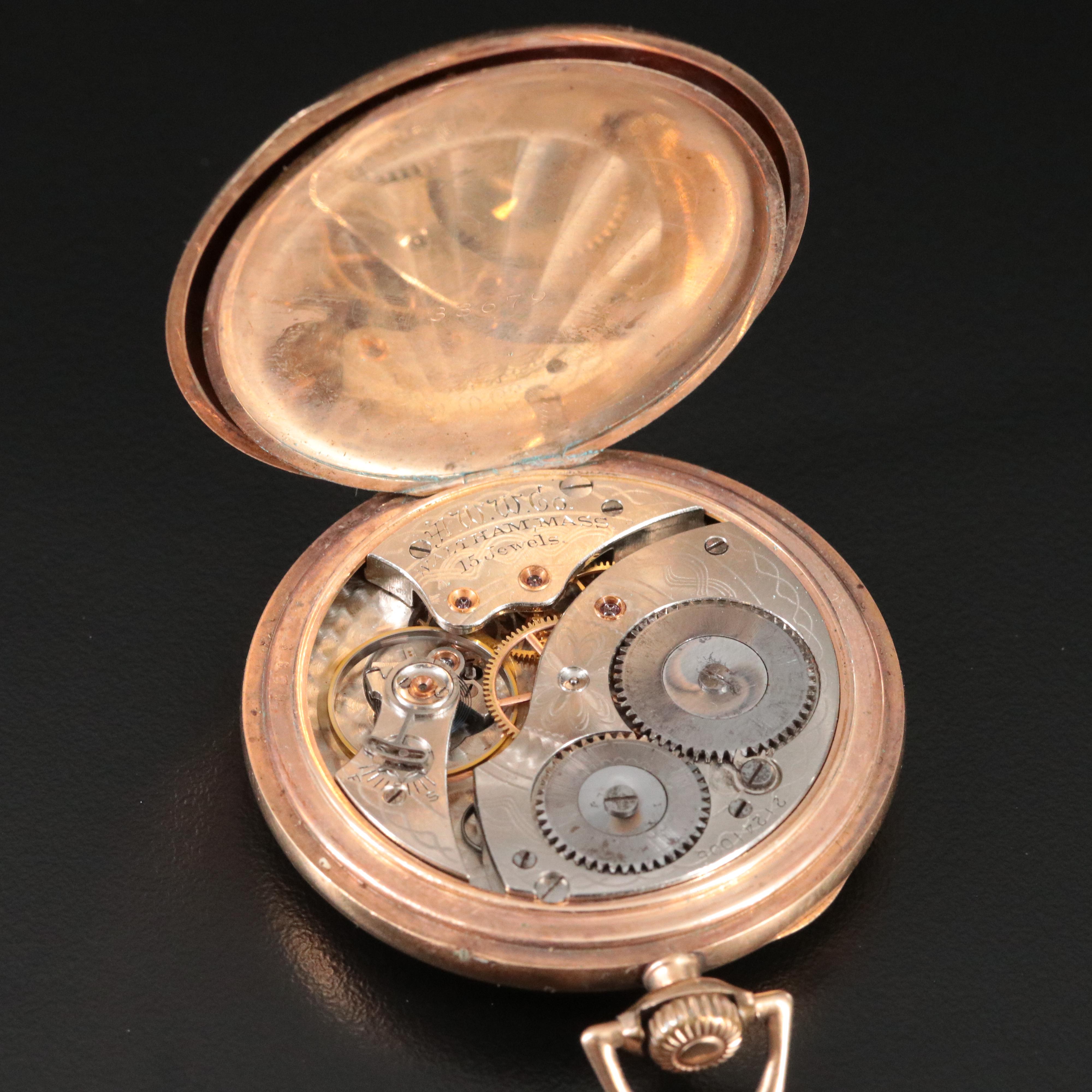 Antique 1917 Waltham Size 14 Gold-Filled Pocket Watch