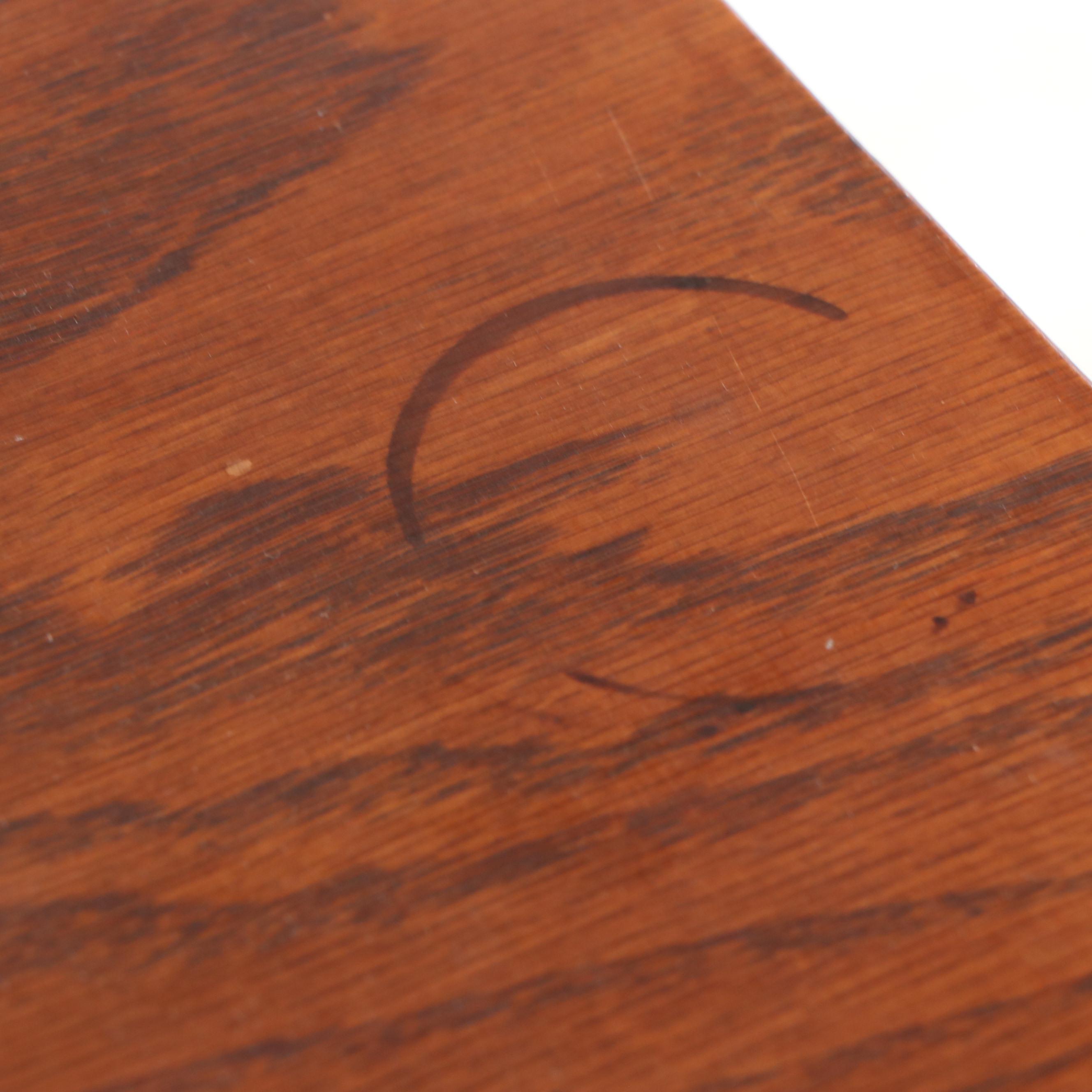 Oak Two-Drawer Writing Table with Upholstered Stool, 20th Century