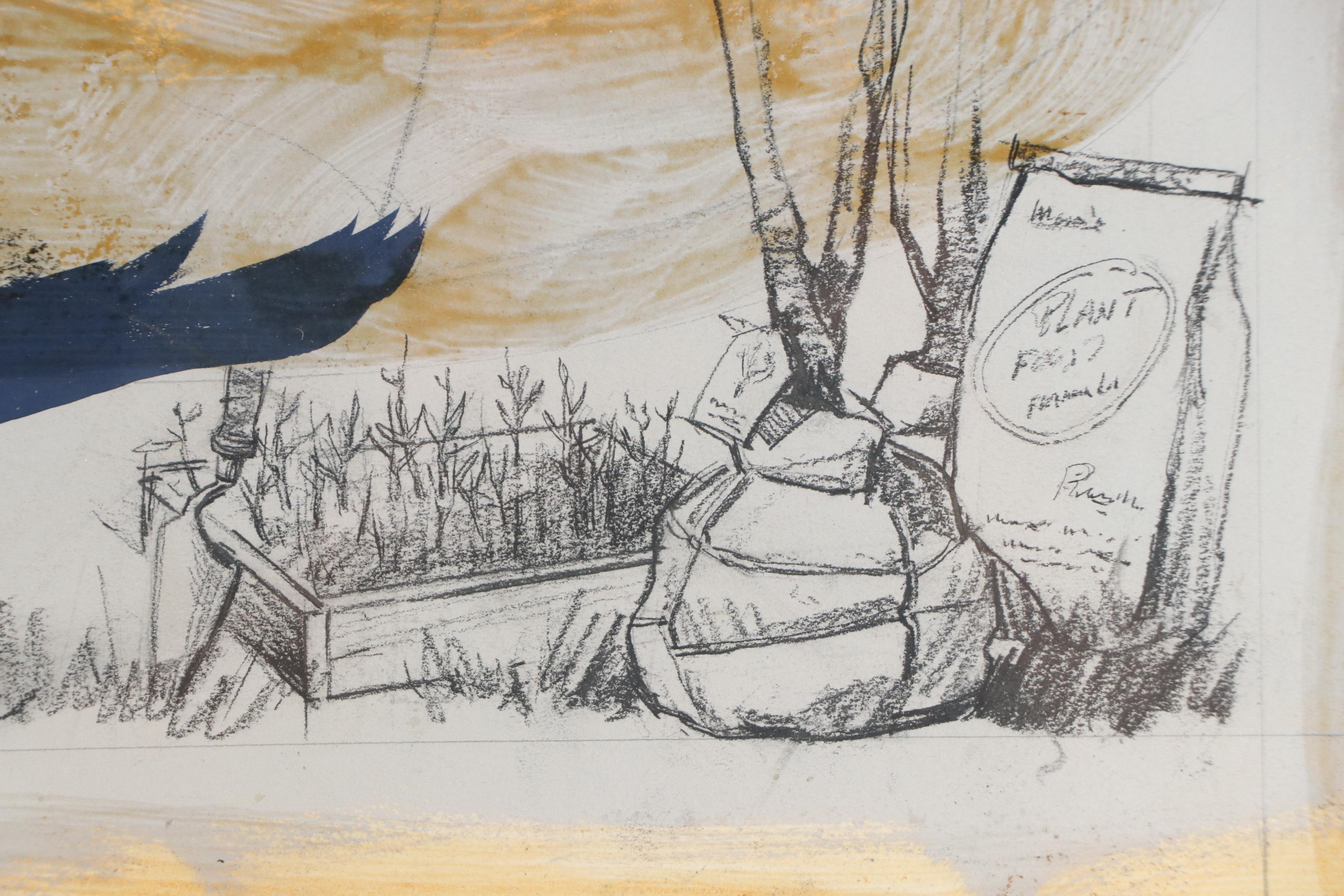 Modern Mixed Media Illustration "Have Fun!," Mid-20th Century