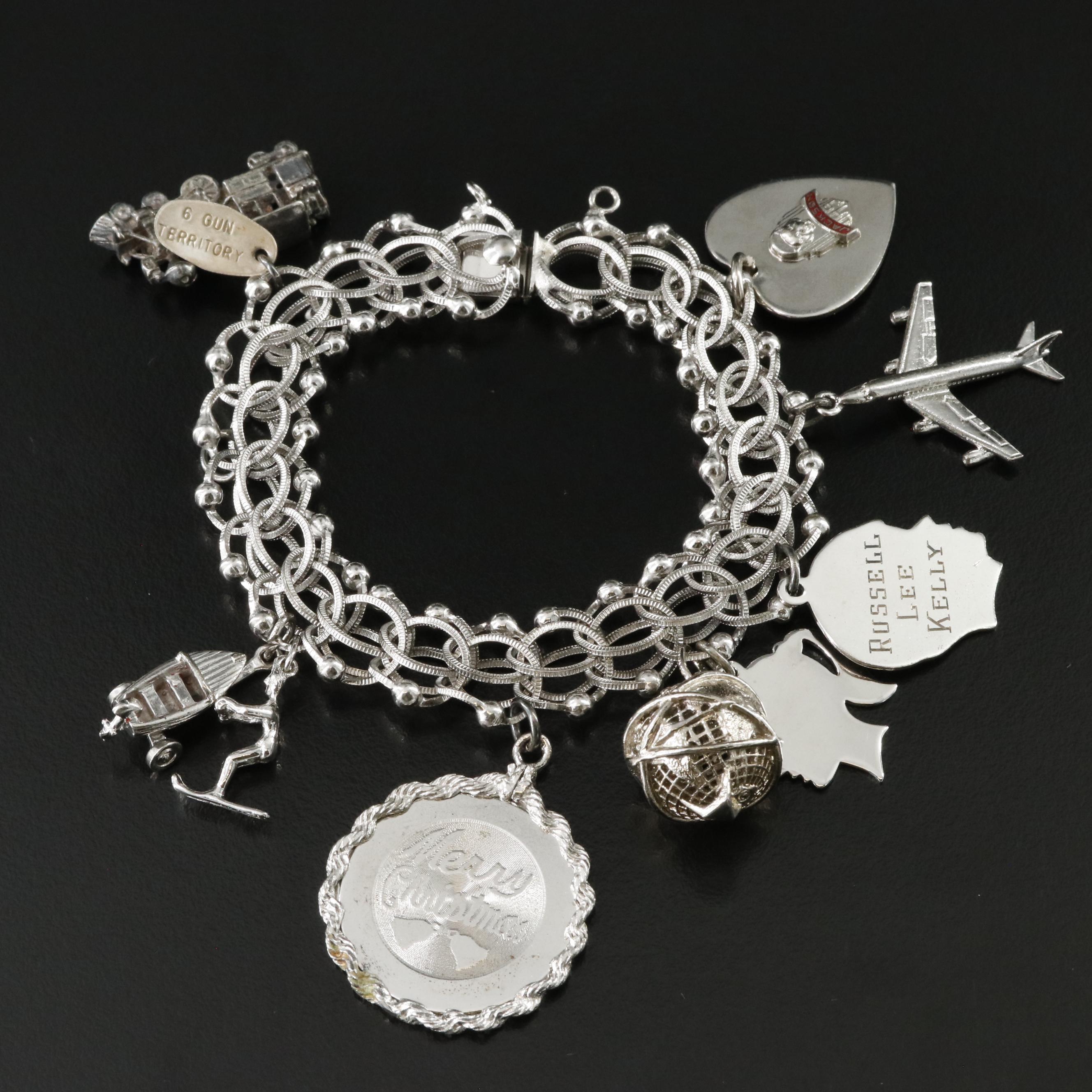 Vintage Charm Bracelet Including Sterling