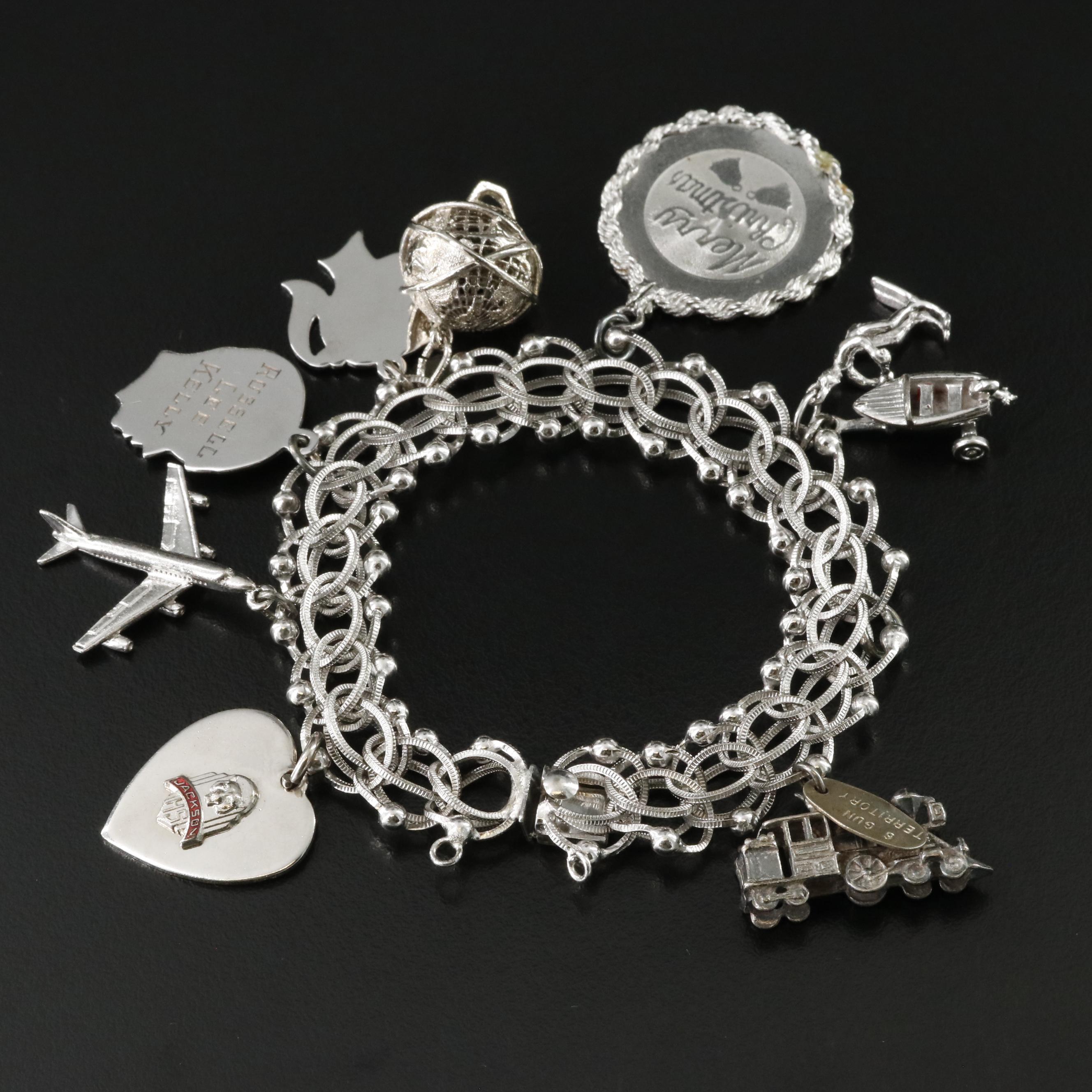 Vintage Charm Bracelet Including Sterling