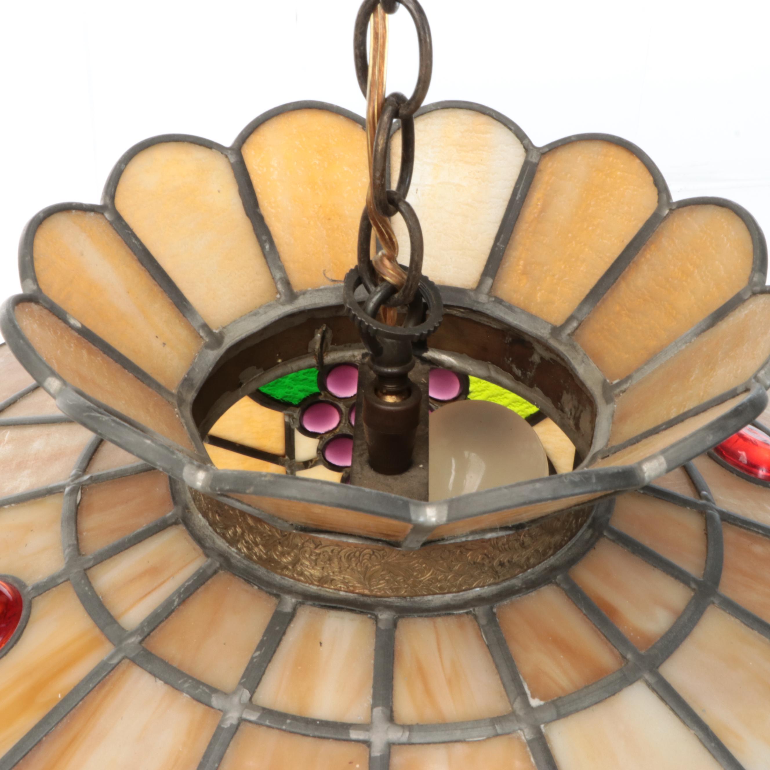 Slag Glass Fruit Pendant Light