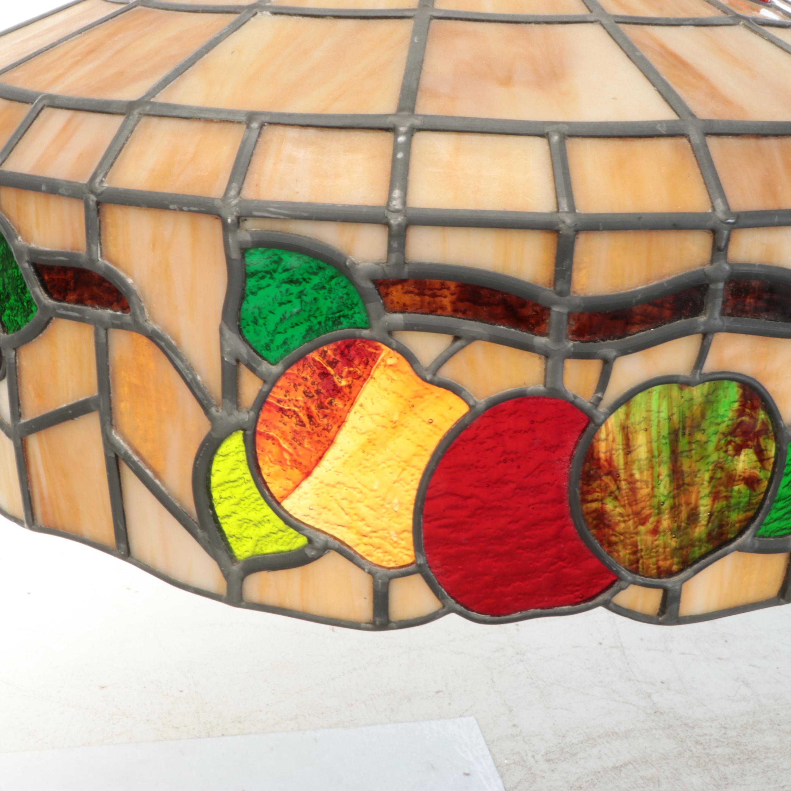 Slag Glass Fruit Pendant Light