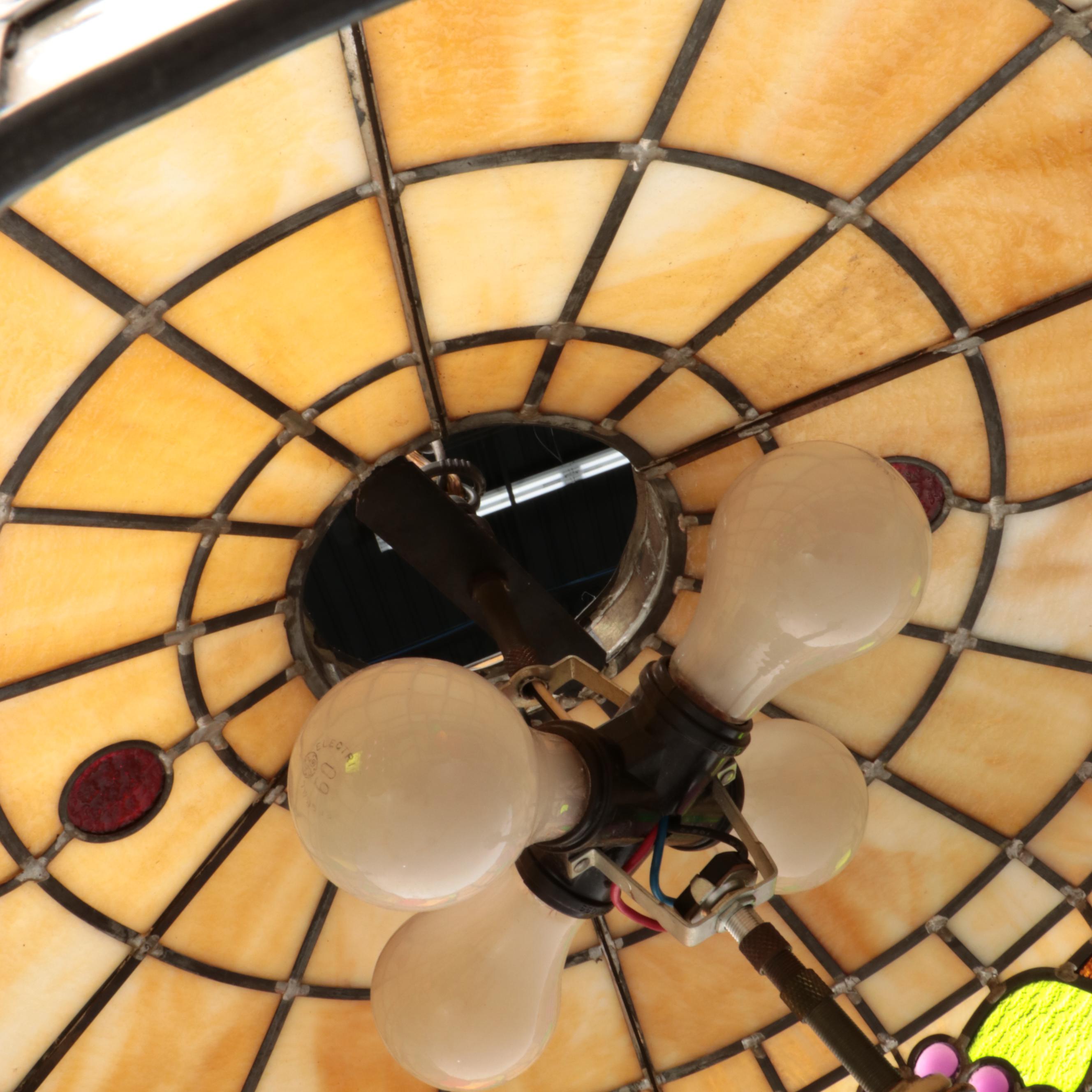 Slag Glass Fruit Pendant Light