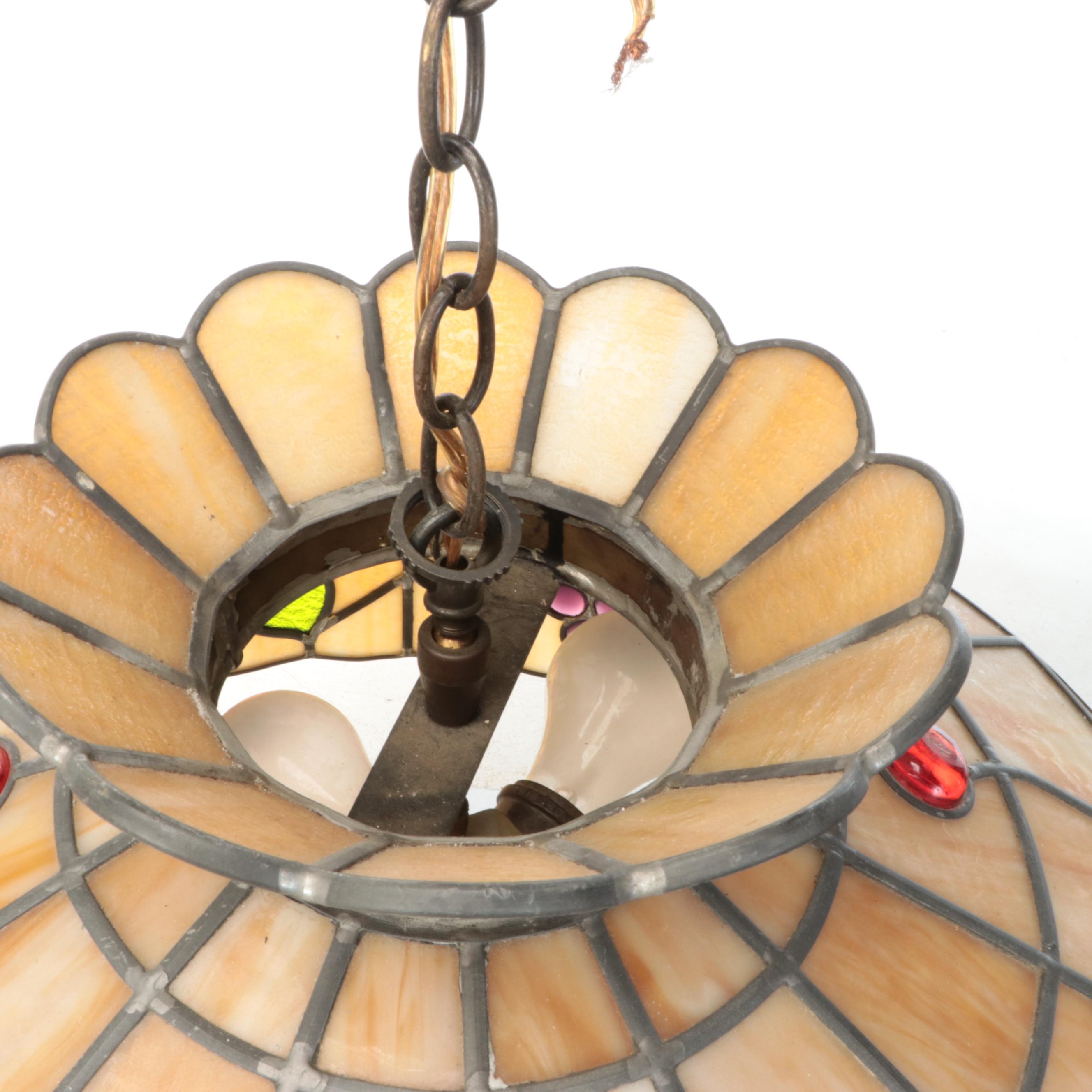 Slag Glass Fruit Pendant Light