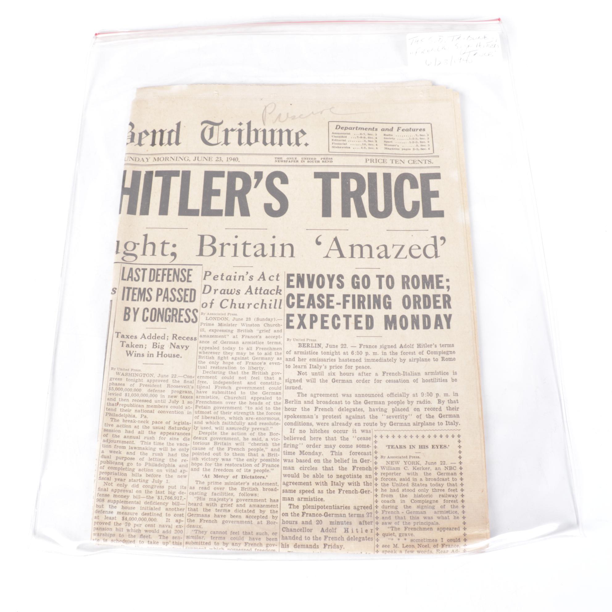 "Chicago Daily Tribune" World War II Era Newspapers in Collection, 1940