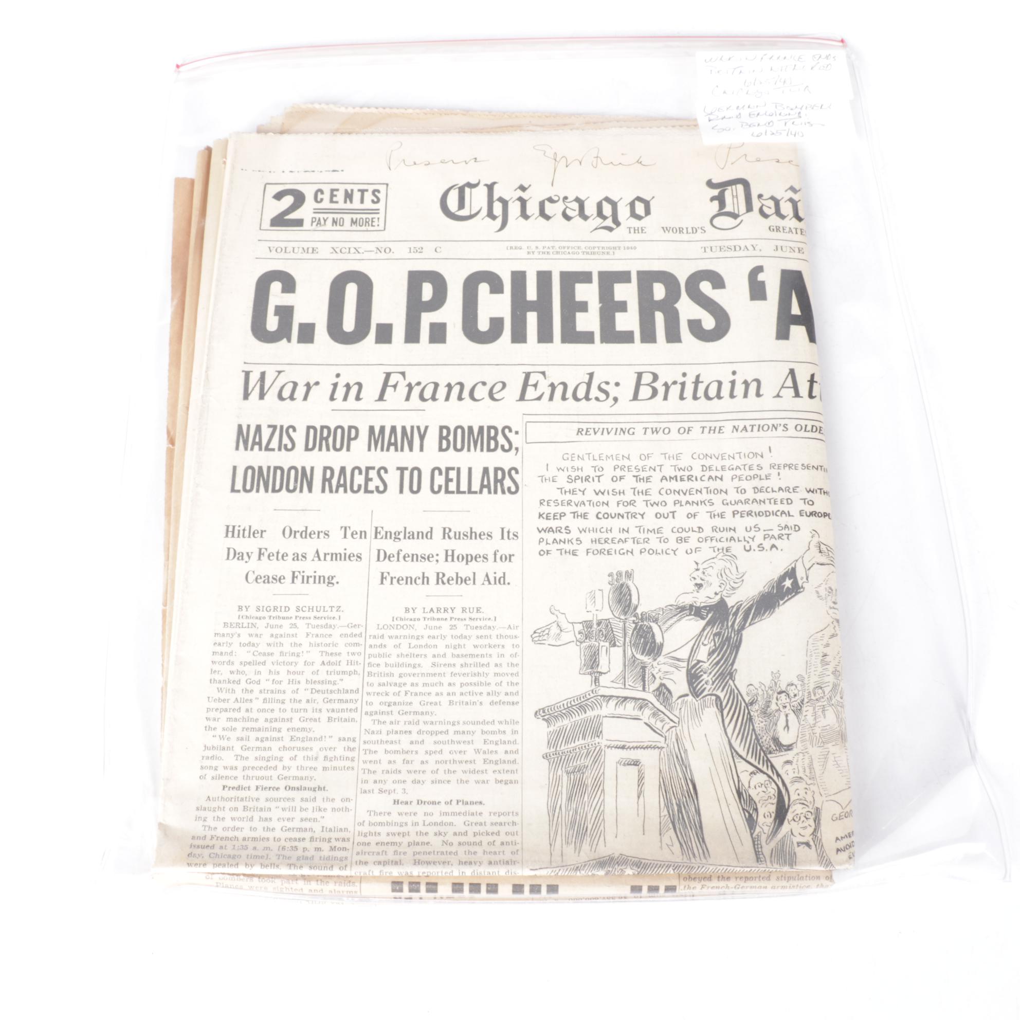 "Chicago Daily Tribune" World War II Era Newspapers in Collection, 1940