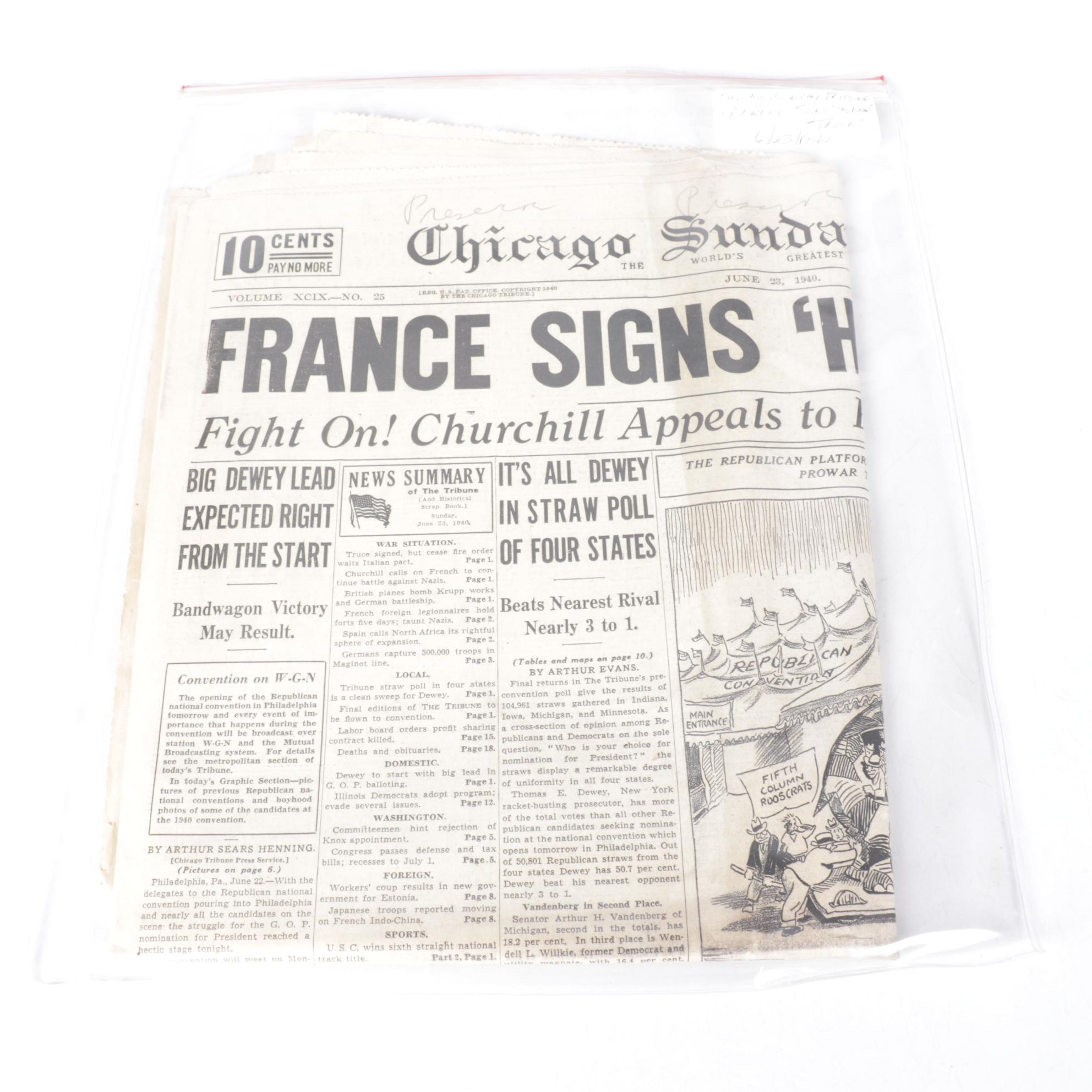 "Chicago Daily Tribune" World War II Era Newspapers in Collection, 1940