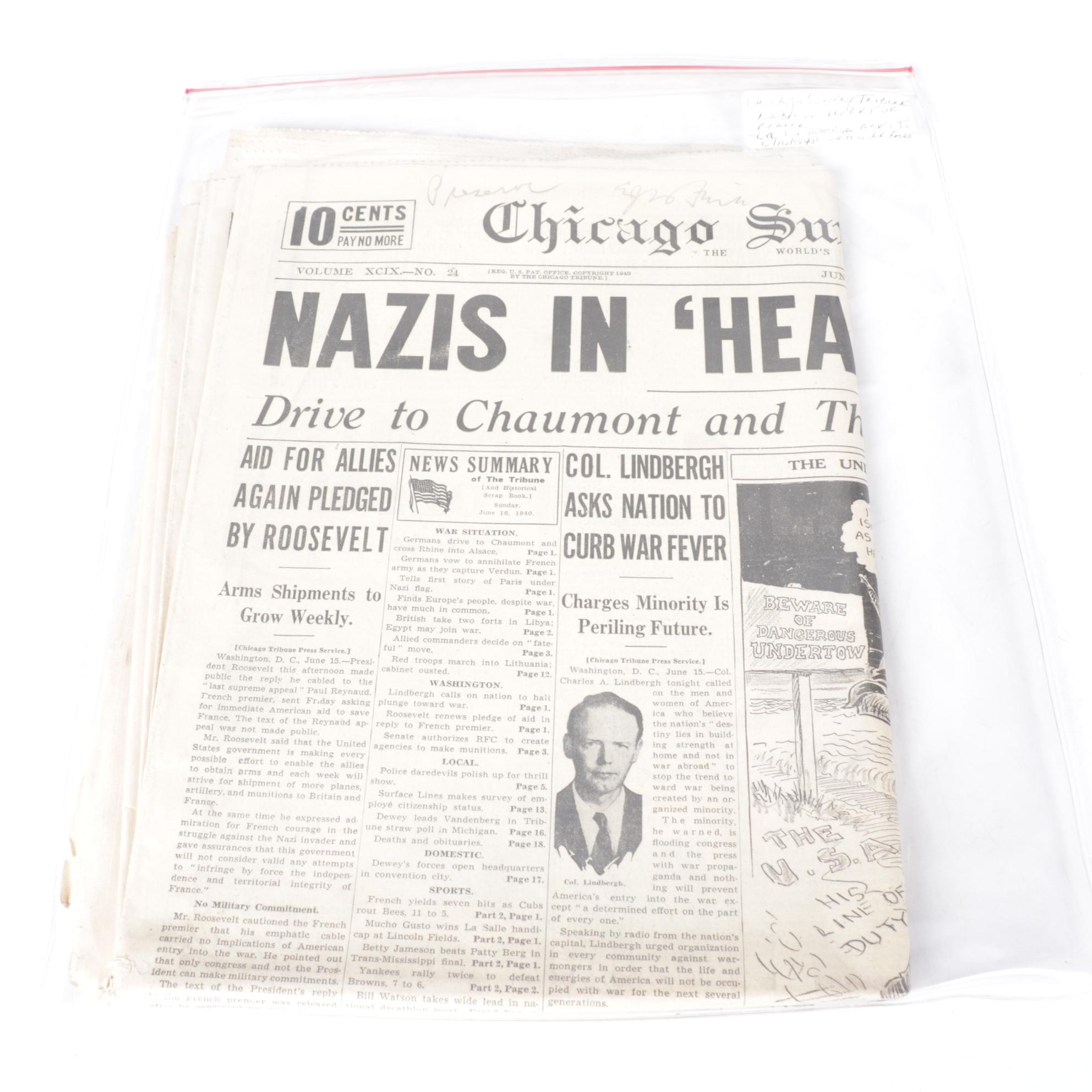 "Chicago Daily Tribune" World War II Era Newspapers in Collection, 1940