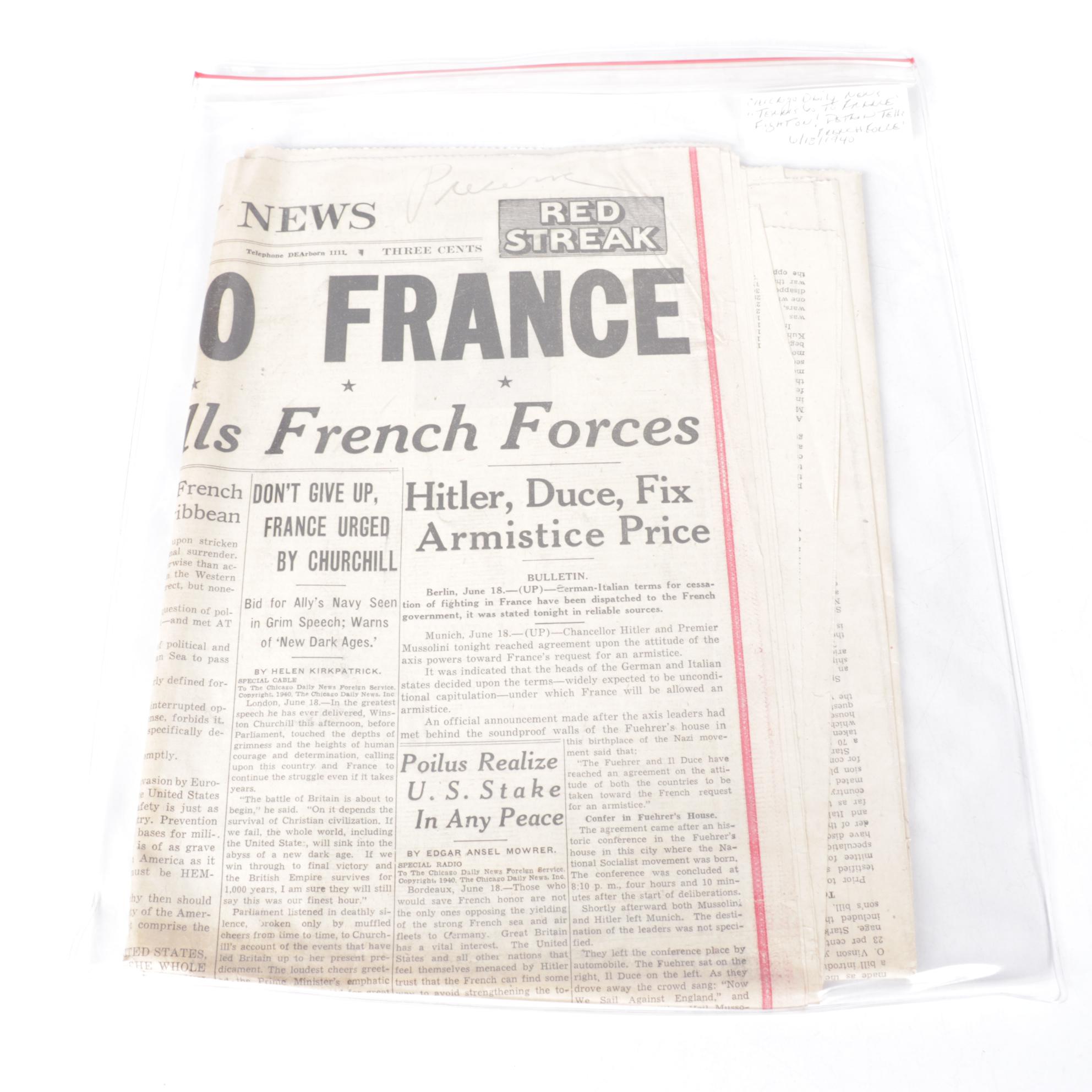 "Chicago Daily Tribune" World War II Era Newspapers in Collection, 1940