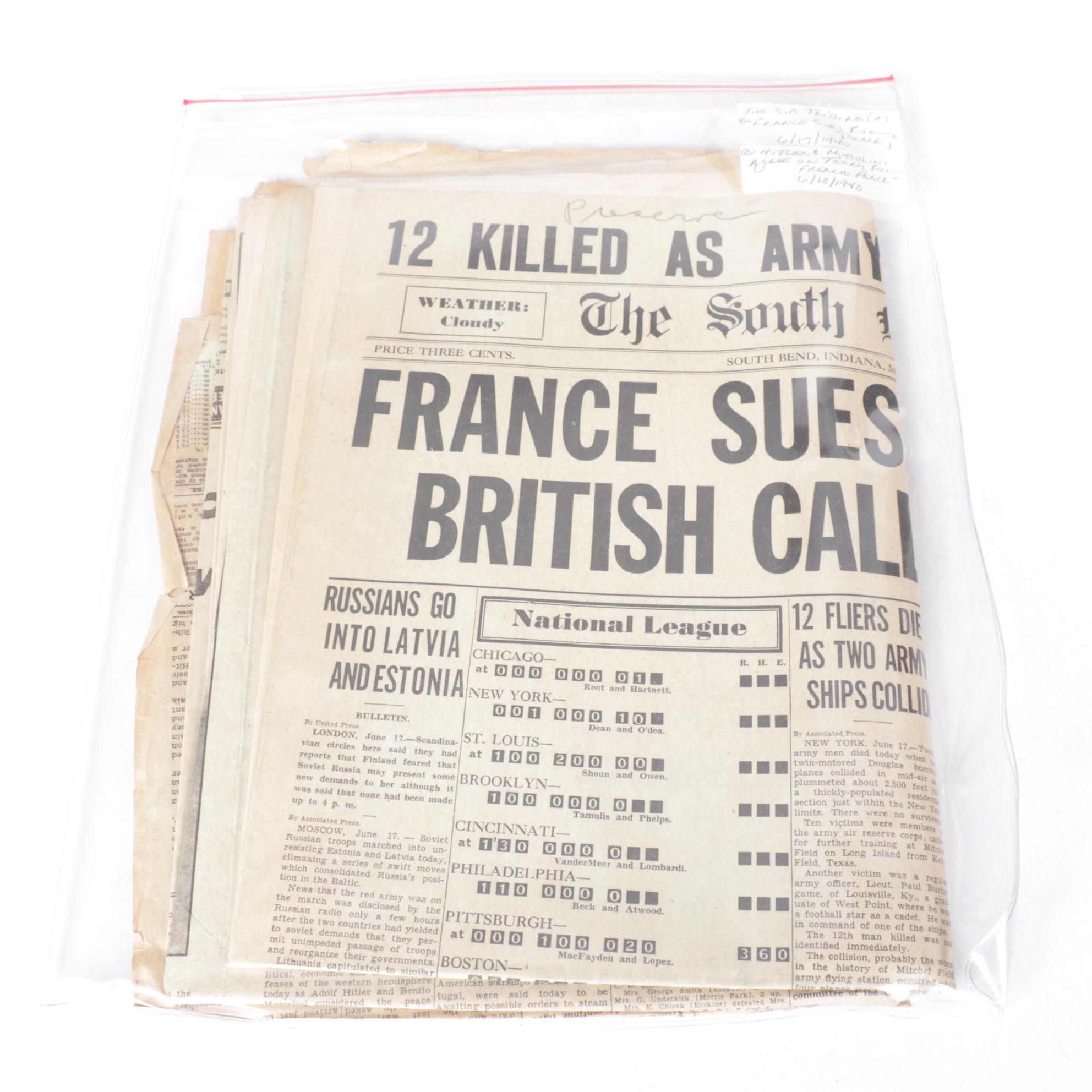 "Chicago Daily Tribune" World War II Era Newspapers in Collection, 1940