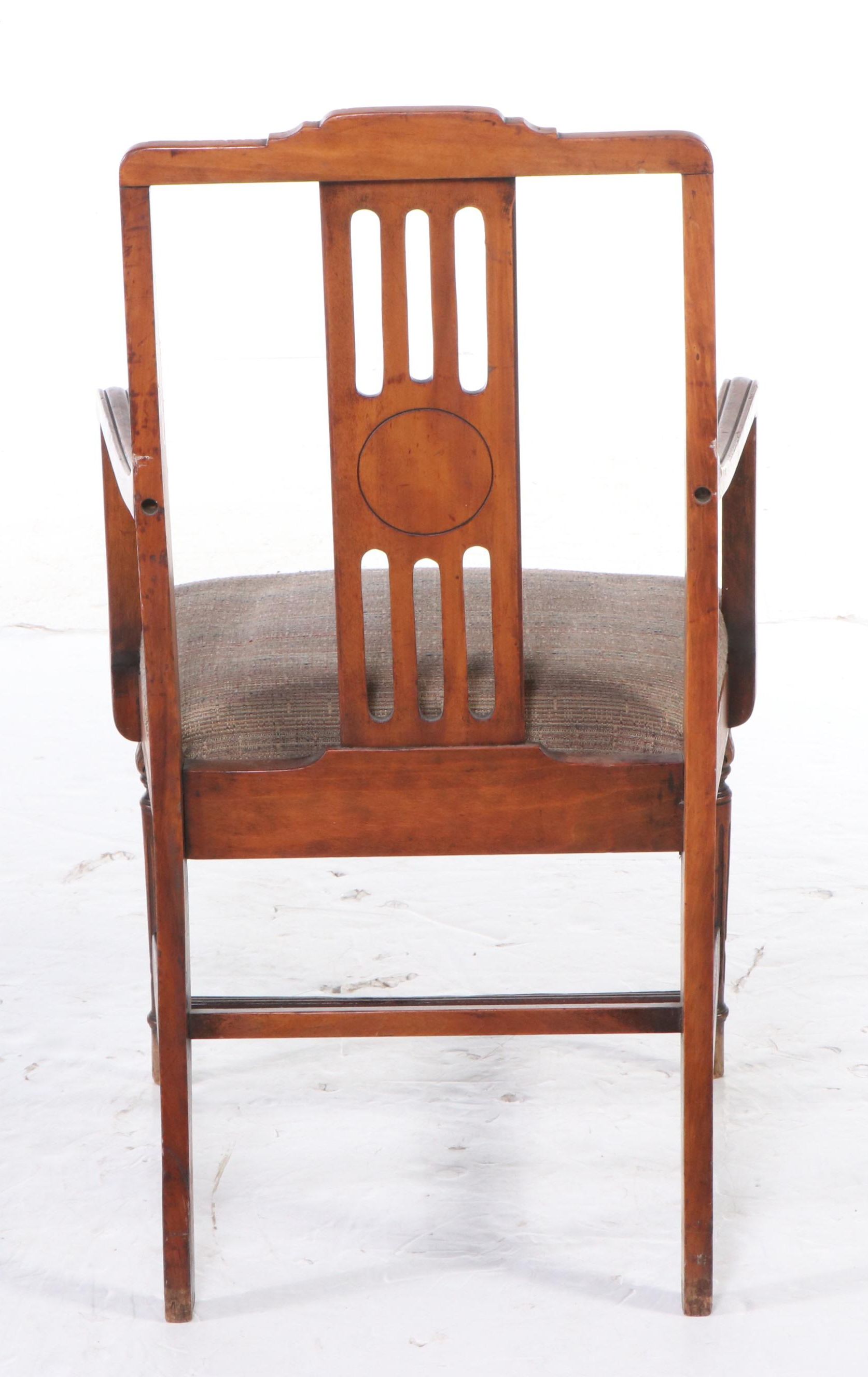 Federal Style Cherry Armchair with Oak Mission Style Children's Rocking Chair