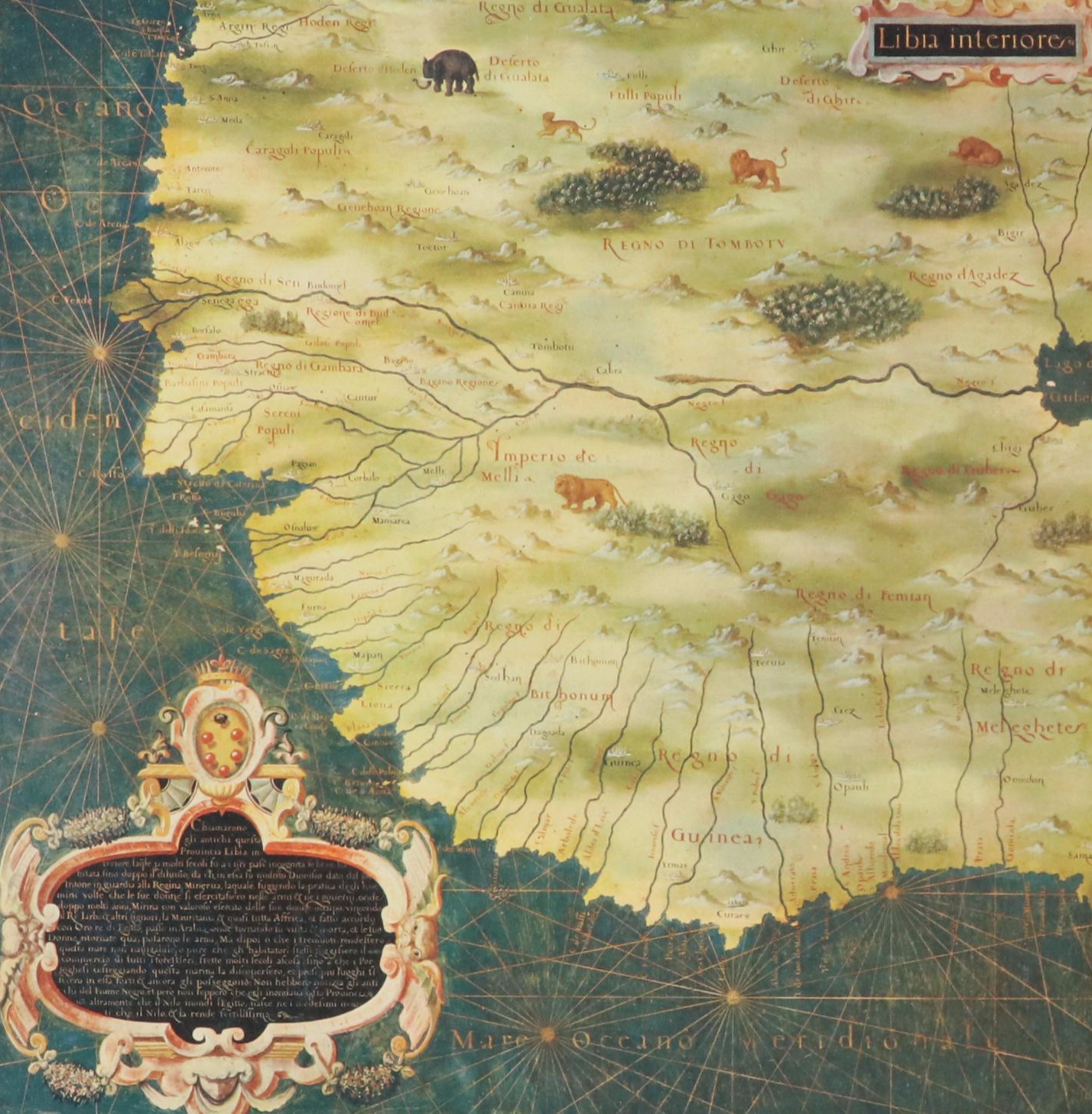 Reproduction Map of Western African Coastline After Stefano Bonsignori