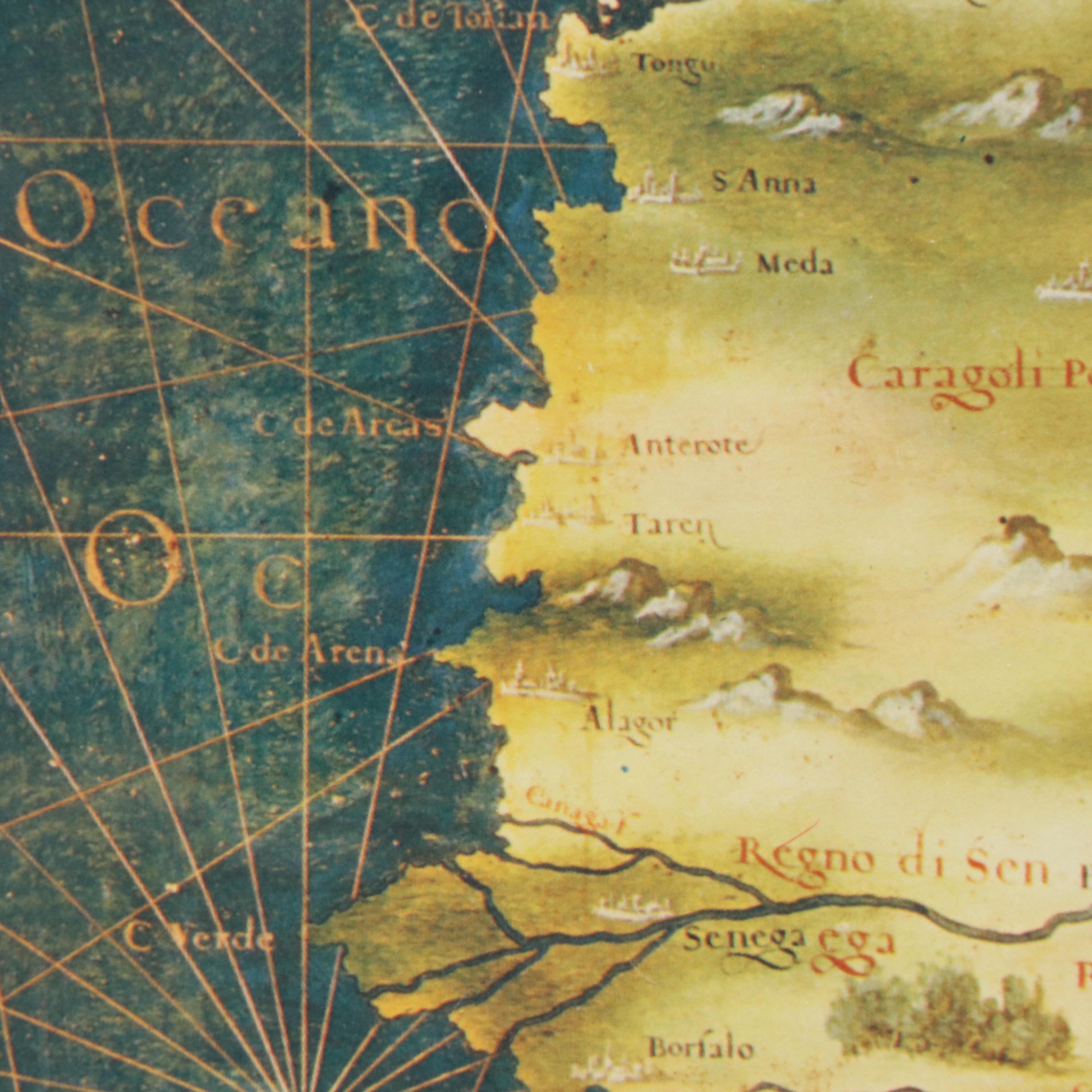 Reproduction Map of Western African Coastline After Stefano Bonsignori