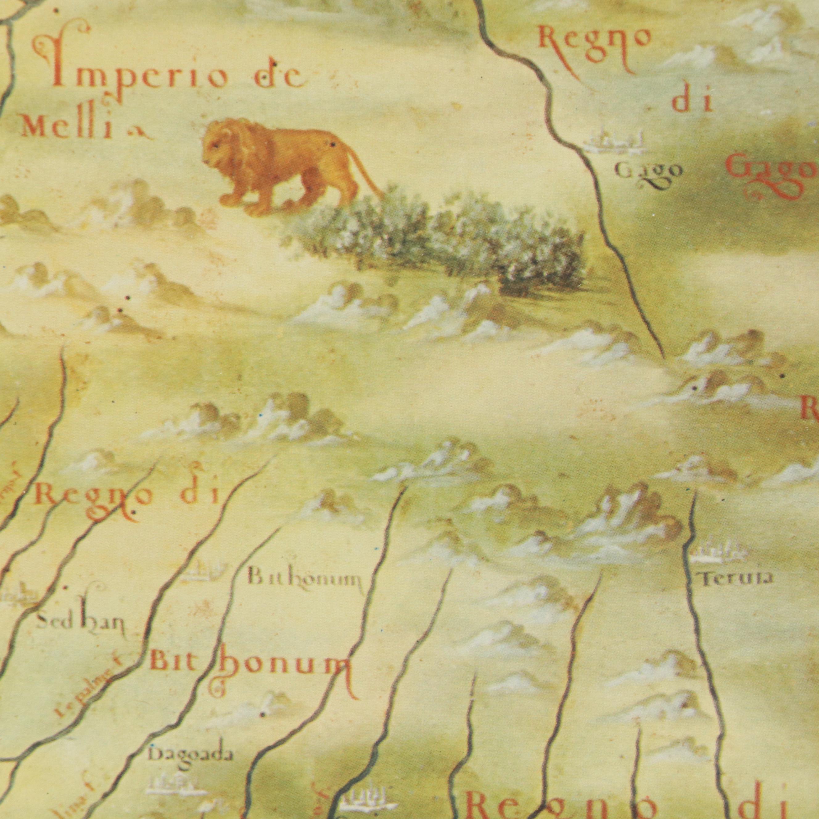 Reproduction Map of Western African Coastline After Stefano Bonsignori