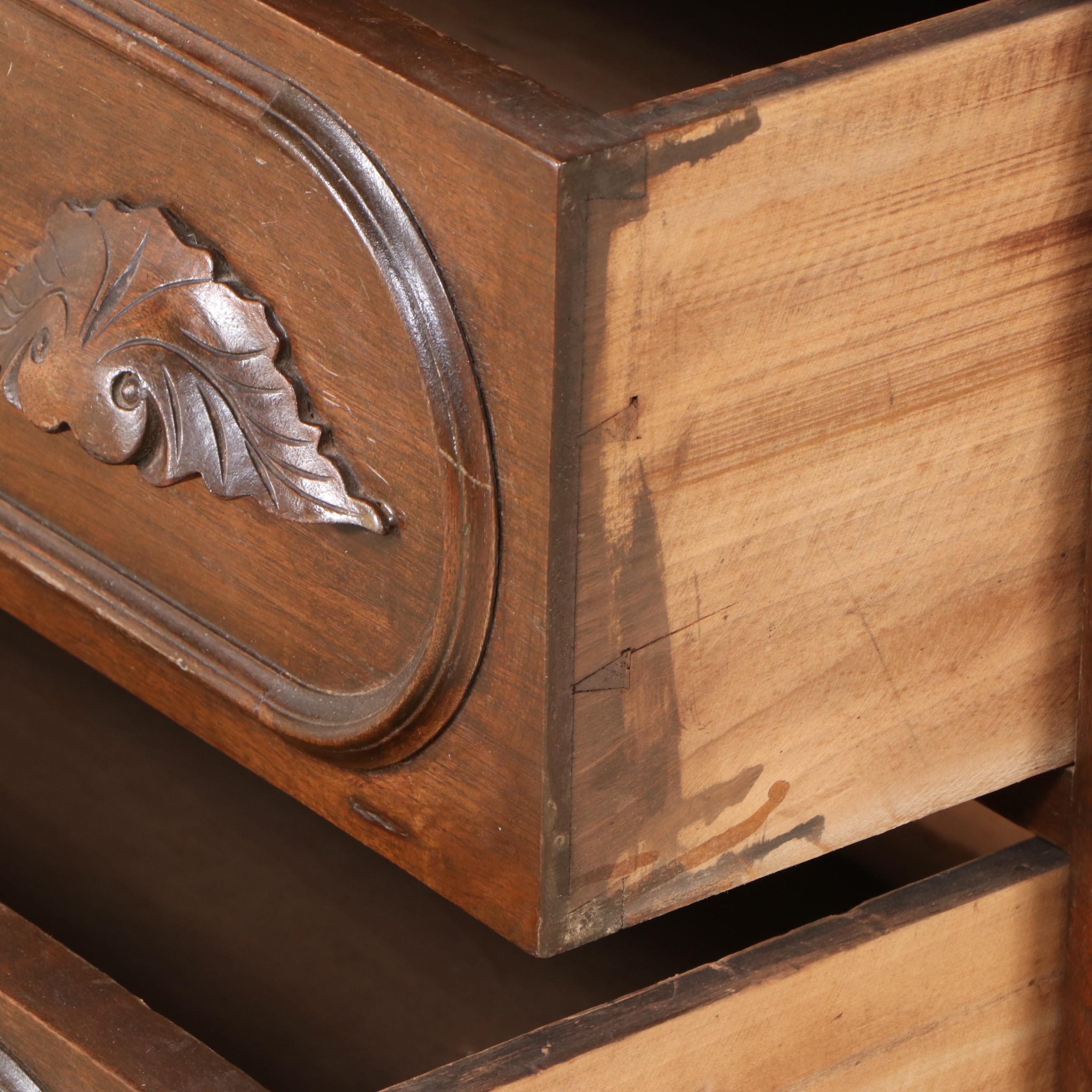 Victorian Walnut Men's Vanity and Dresser with Marble Slab