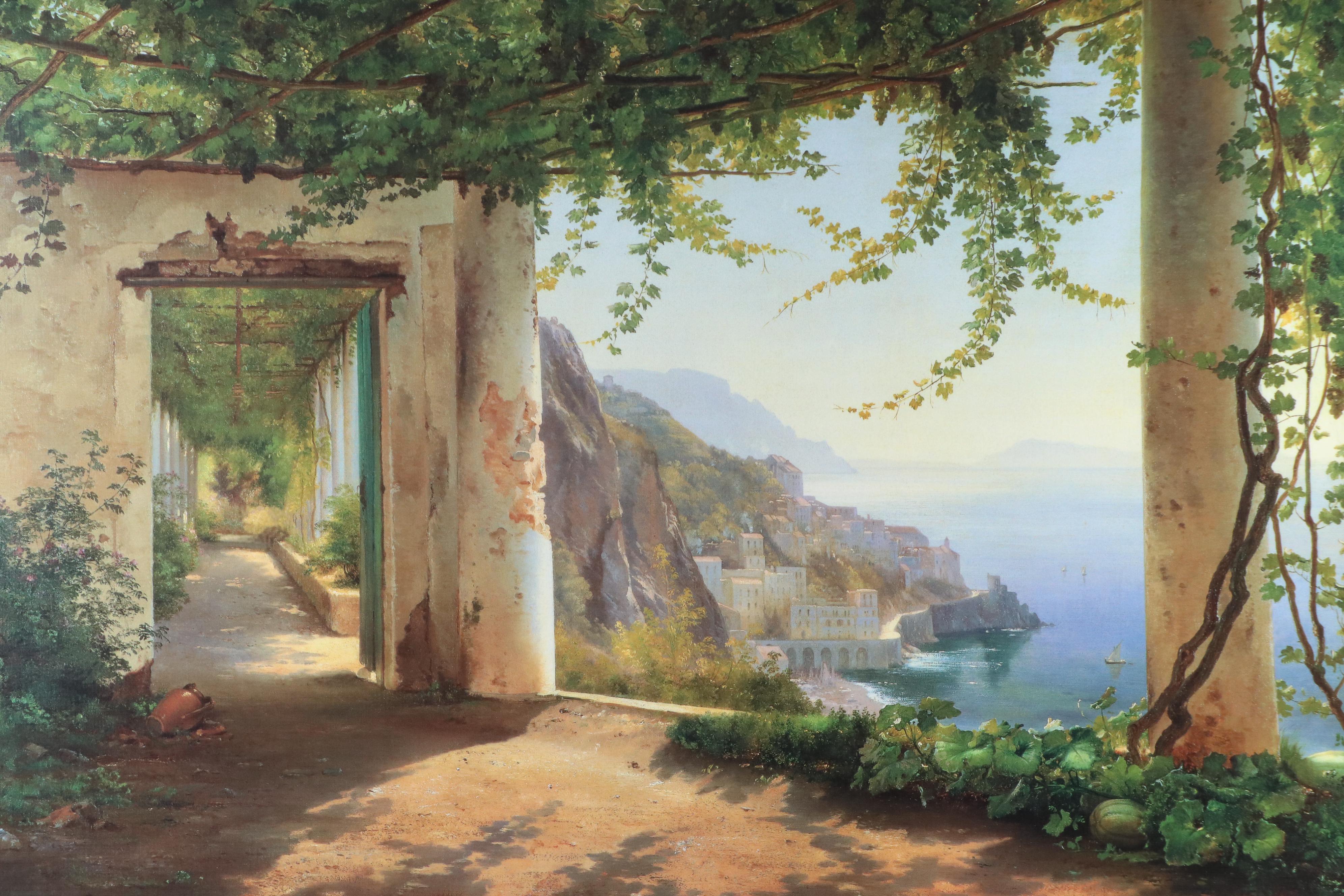 Offset Lithograph After Carl Frederick Aagaard "View to the Amalfi Coast"