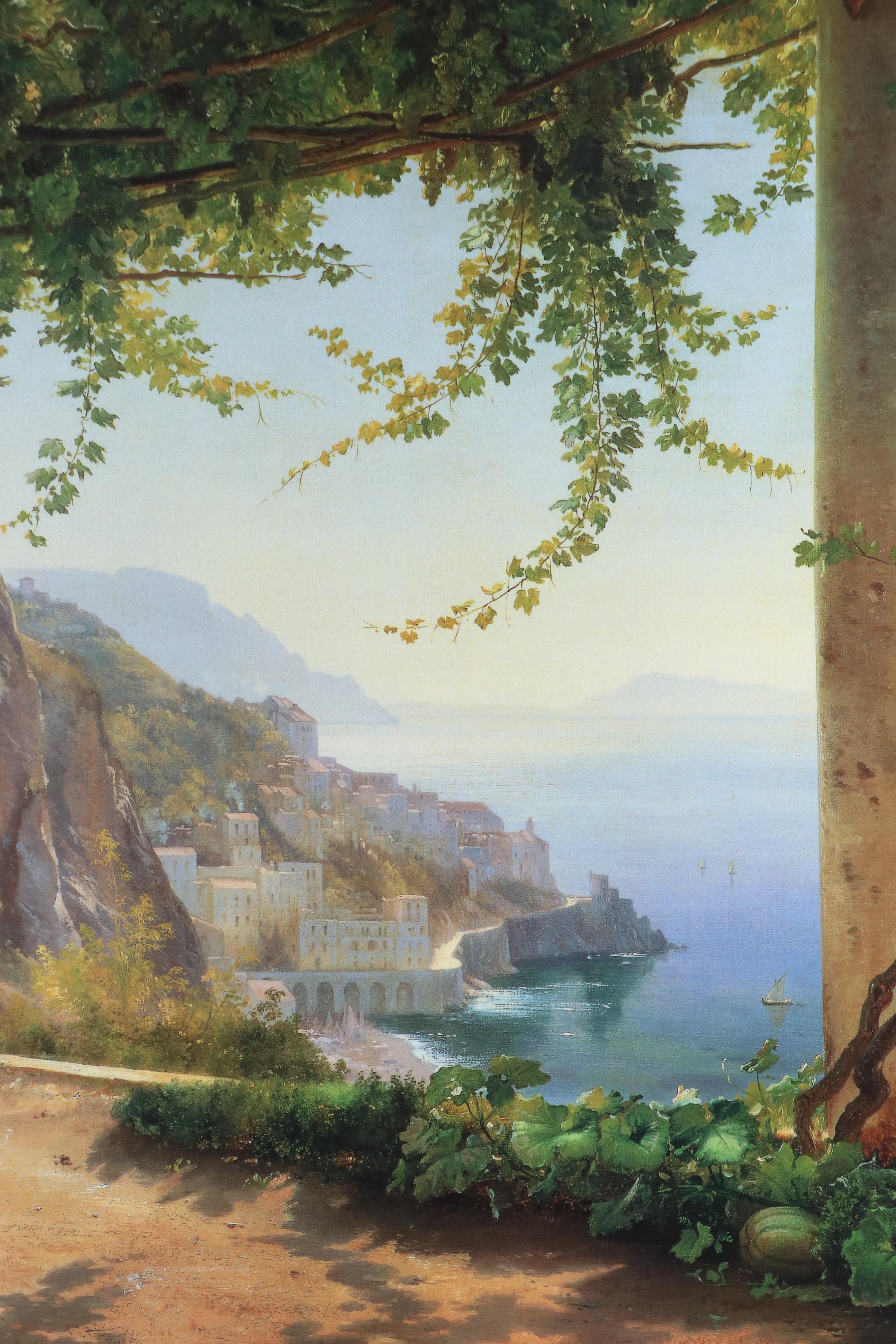 Offset Lithograph After Carl Frederick Aagaard "View to the Amalfi Coast"