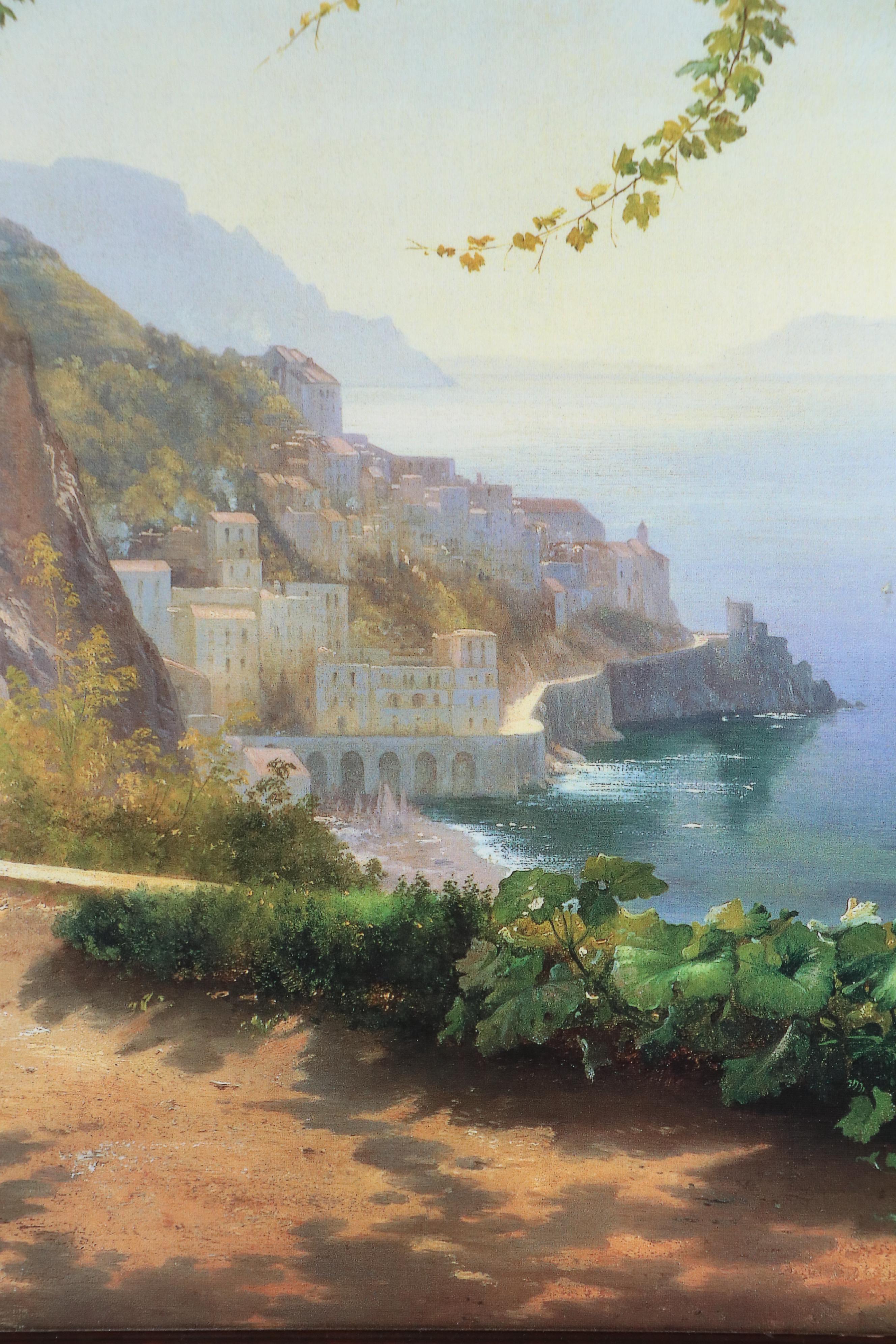 Offset Lithograph After Carl Frederick Aagaard "View to the Amalfi Coast"