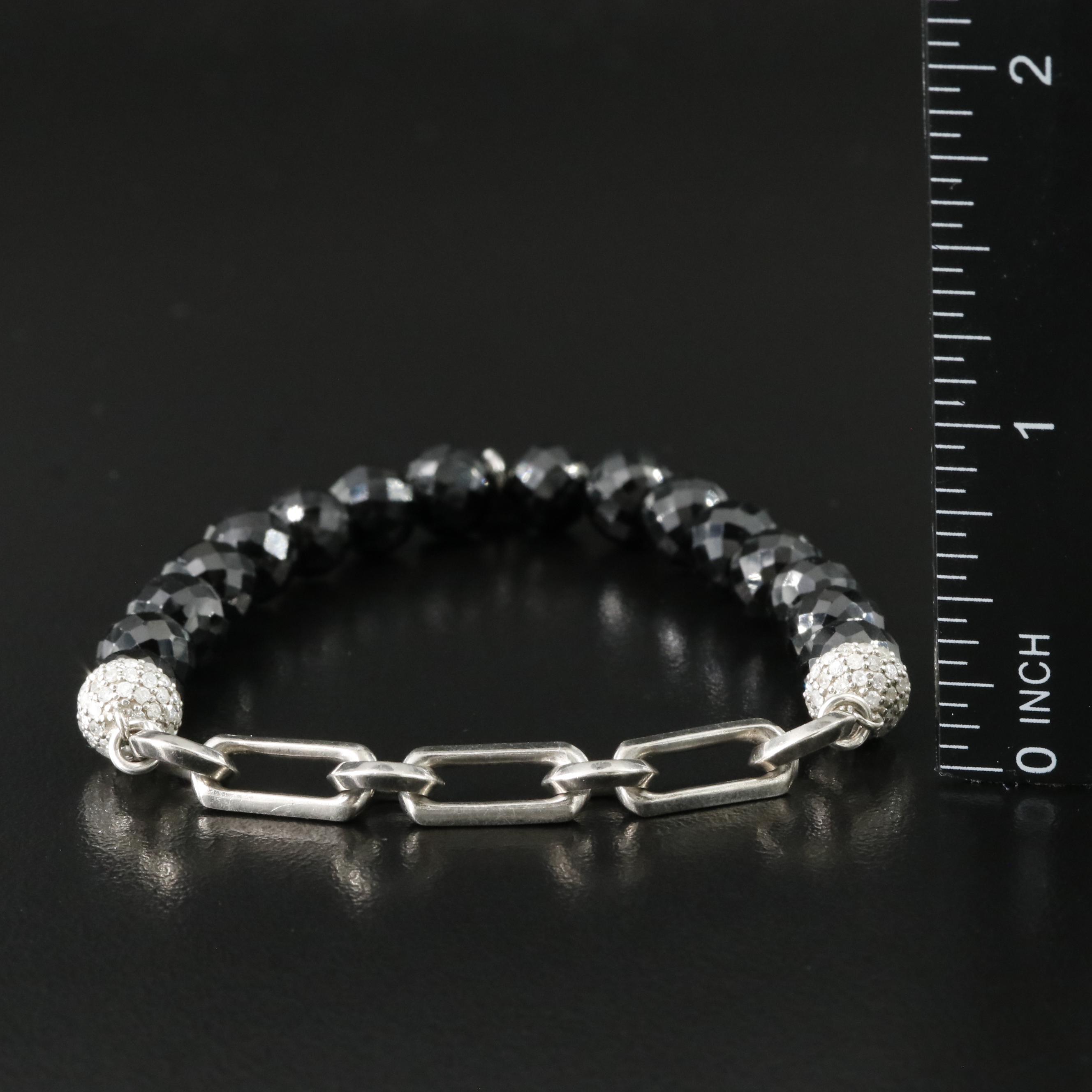 Sheryl Lowe Sterling Spinel and Diamond Bracelet