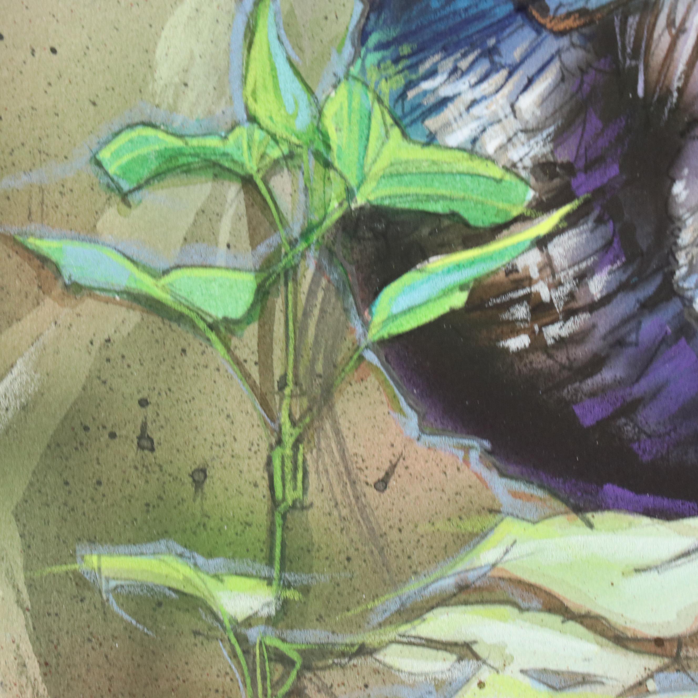 Jack Pennington Mixed Media Illustration of Wild Turkey