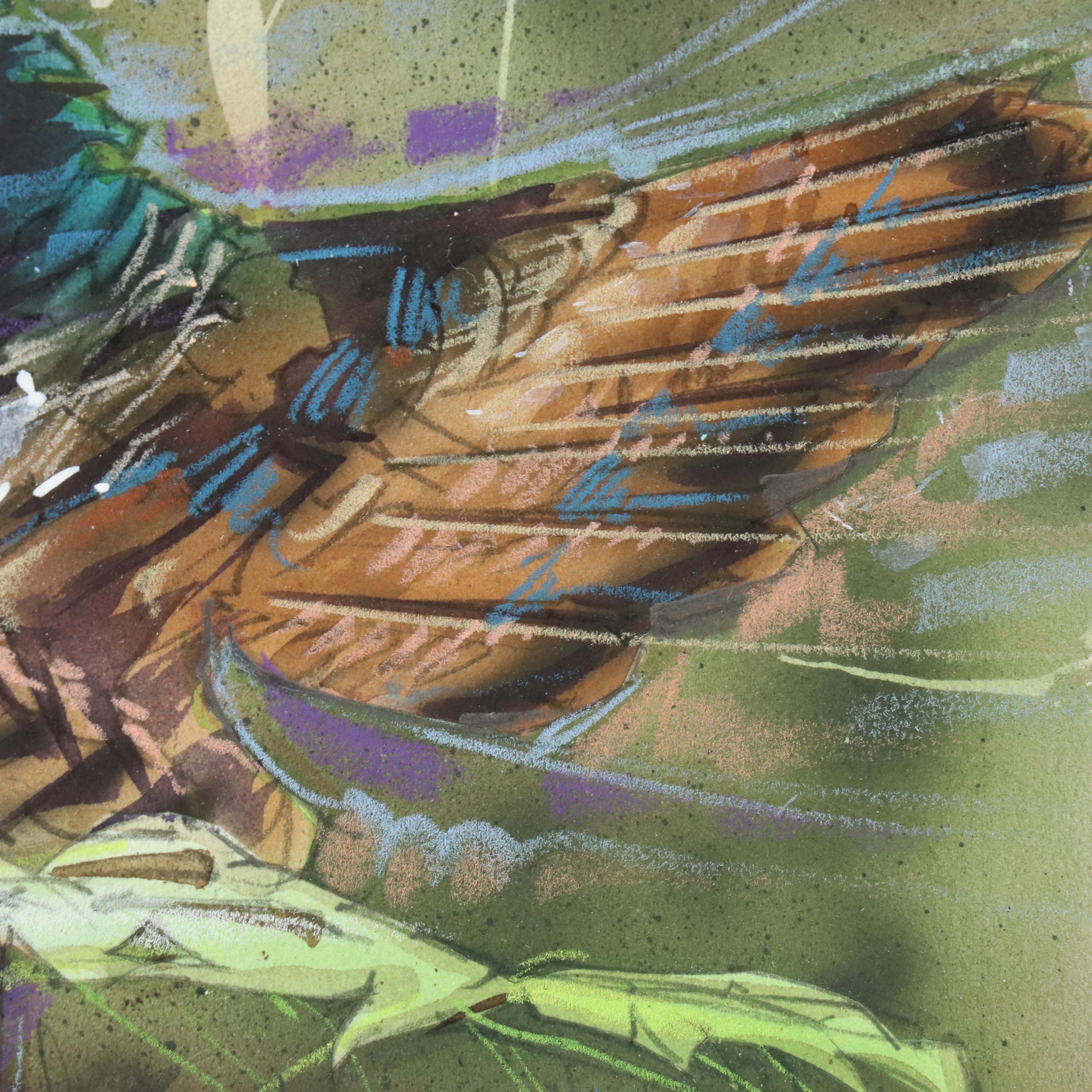 Jack Pennington Mixed Media Illustration of Wild Turkey