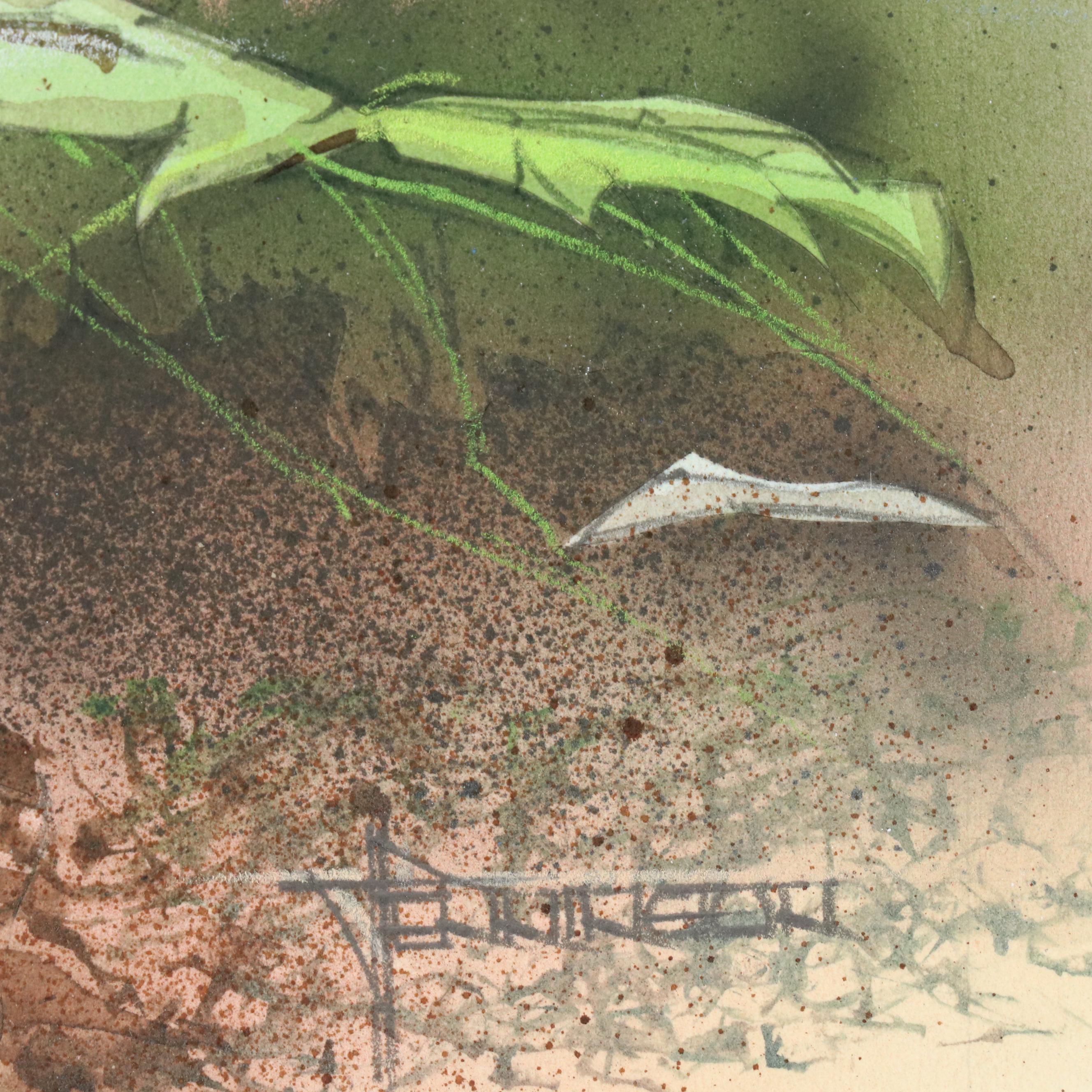 Jack Pennington Mixed Media Illustration of Wild Turkey