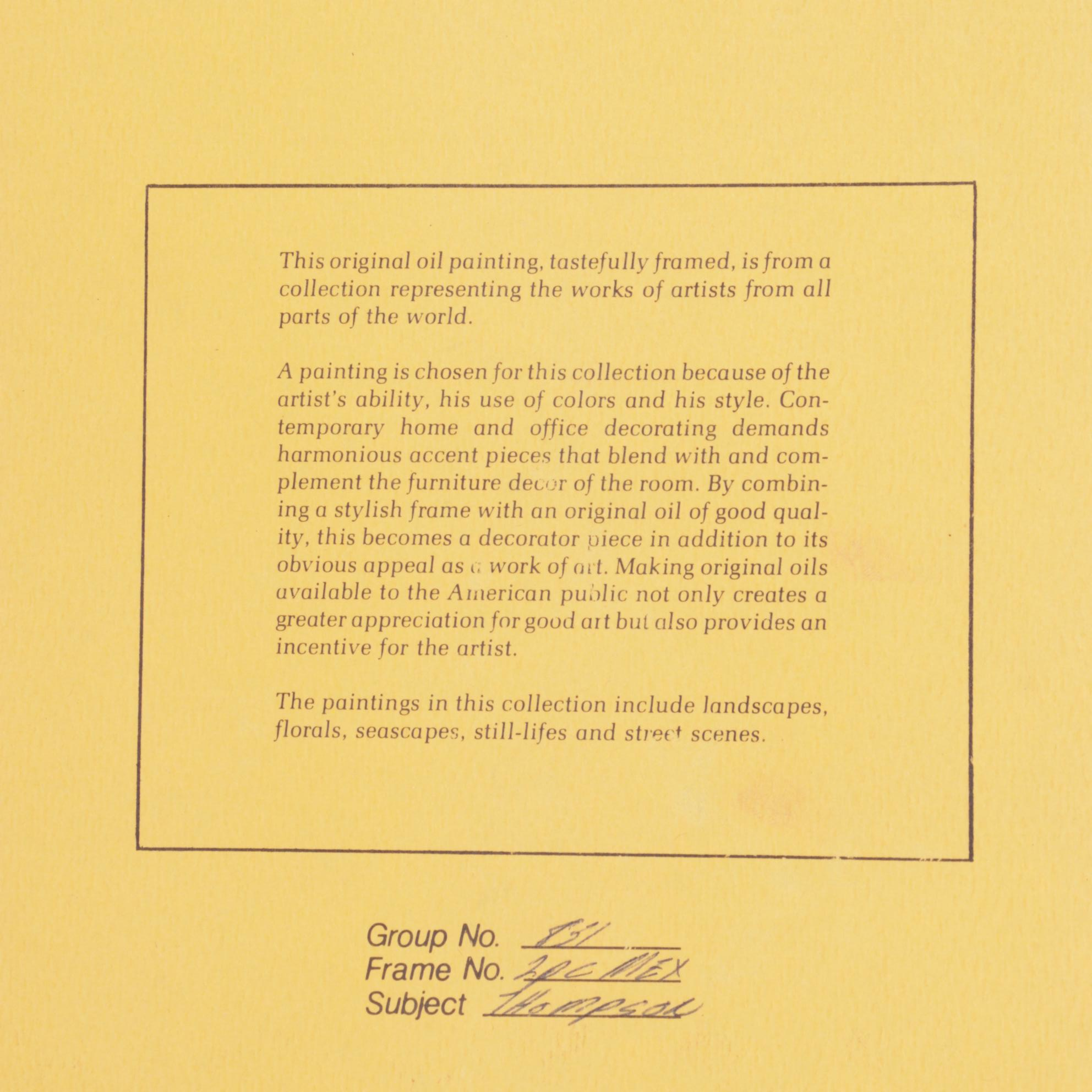 Thompson Impressionist Oil Painting of Autumn Trees on River, Late 20th Century