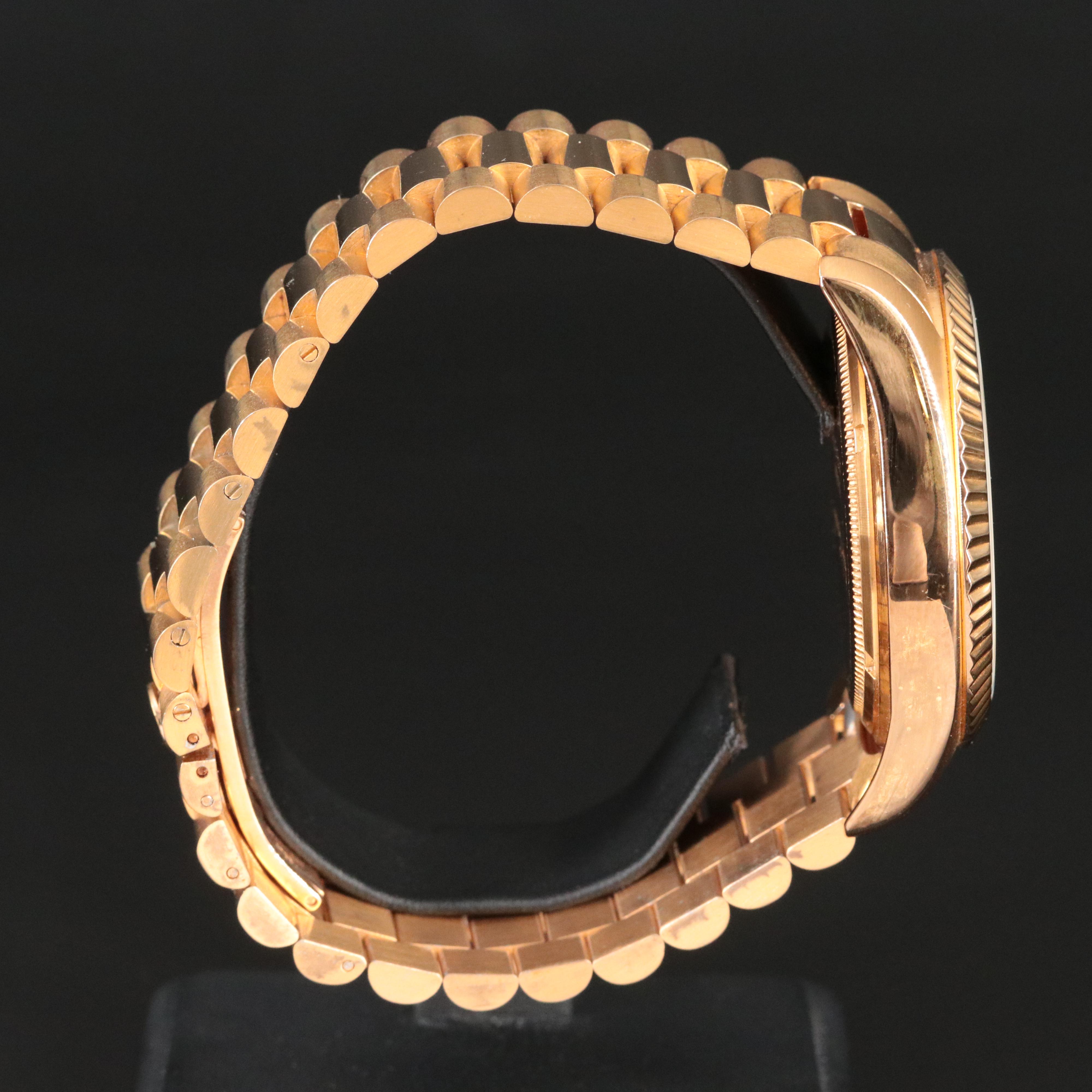 André Giroud Diamond Dial Gold Tone Date Watch