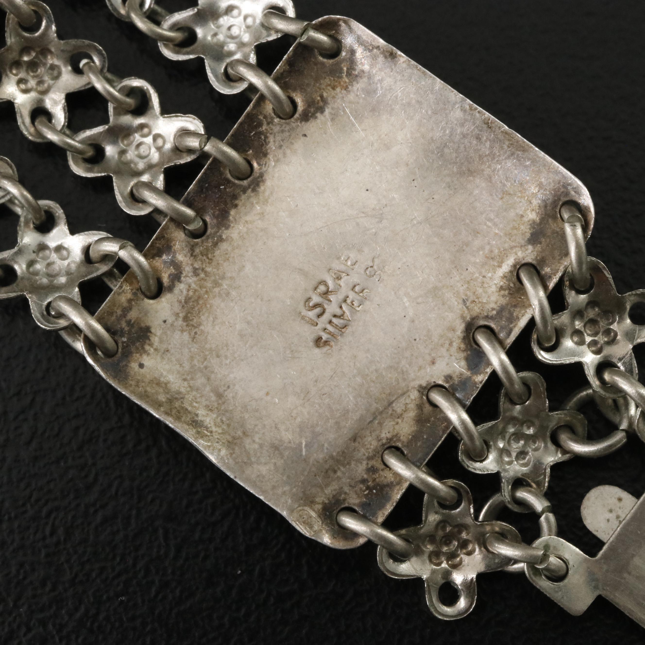 Sterling Turquoise Panel Bracelet