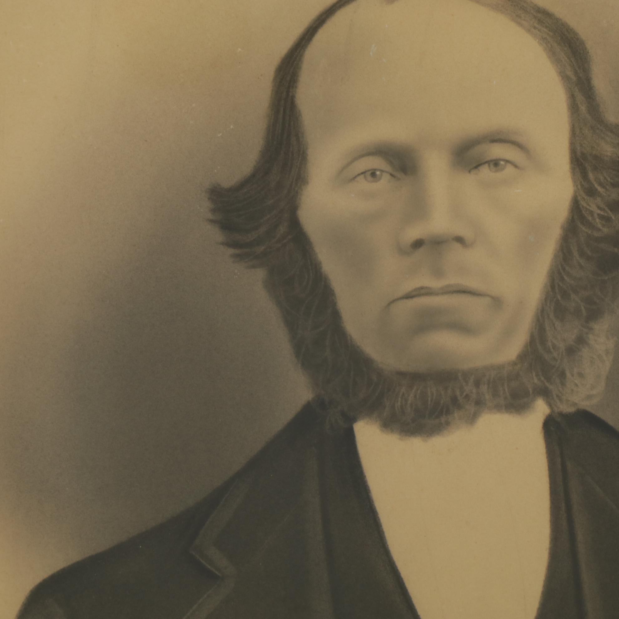 Crayon Portraits of Elderly Man and Woman, Mid to Late 19th Century