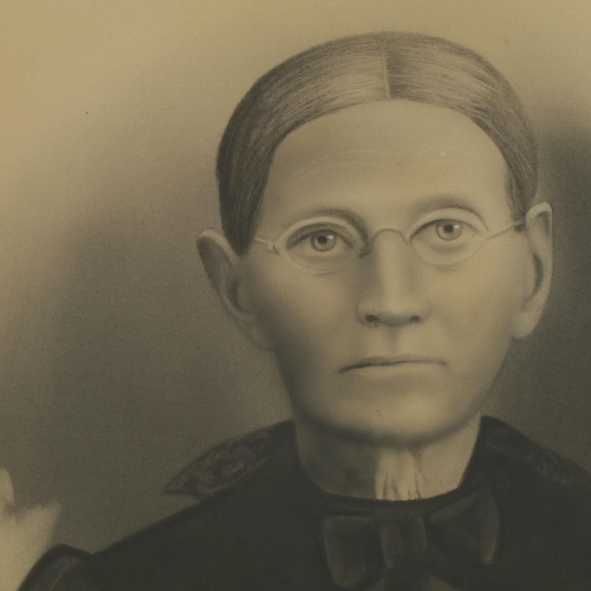 Crayon Portraits of Elderly Man and Woman, Mid to Late 19th Century