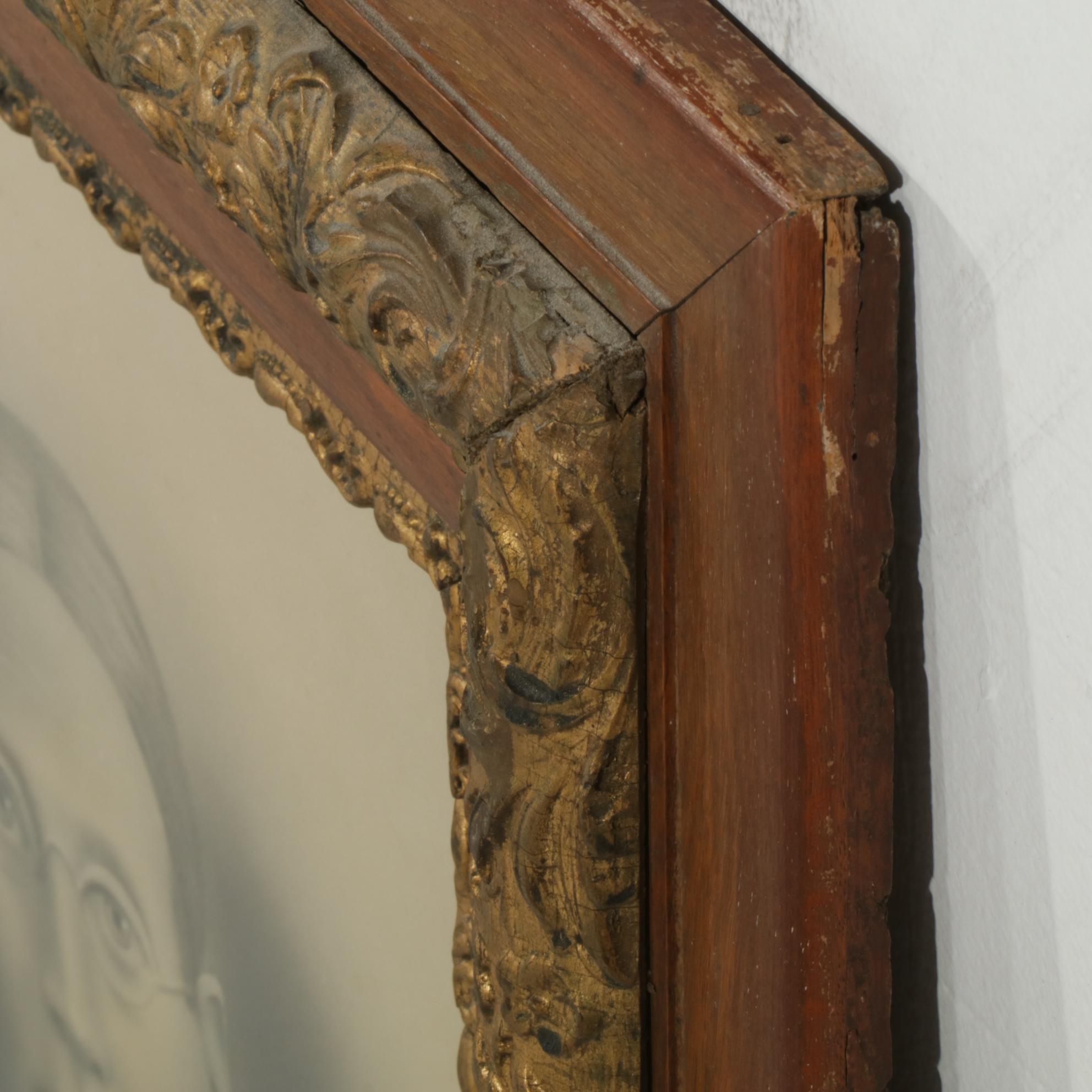 Crayon Portraits of Elderly Man and Woman, Mid to Late 19th Century