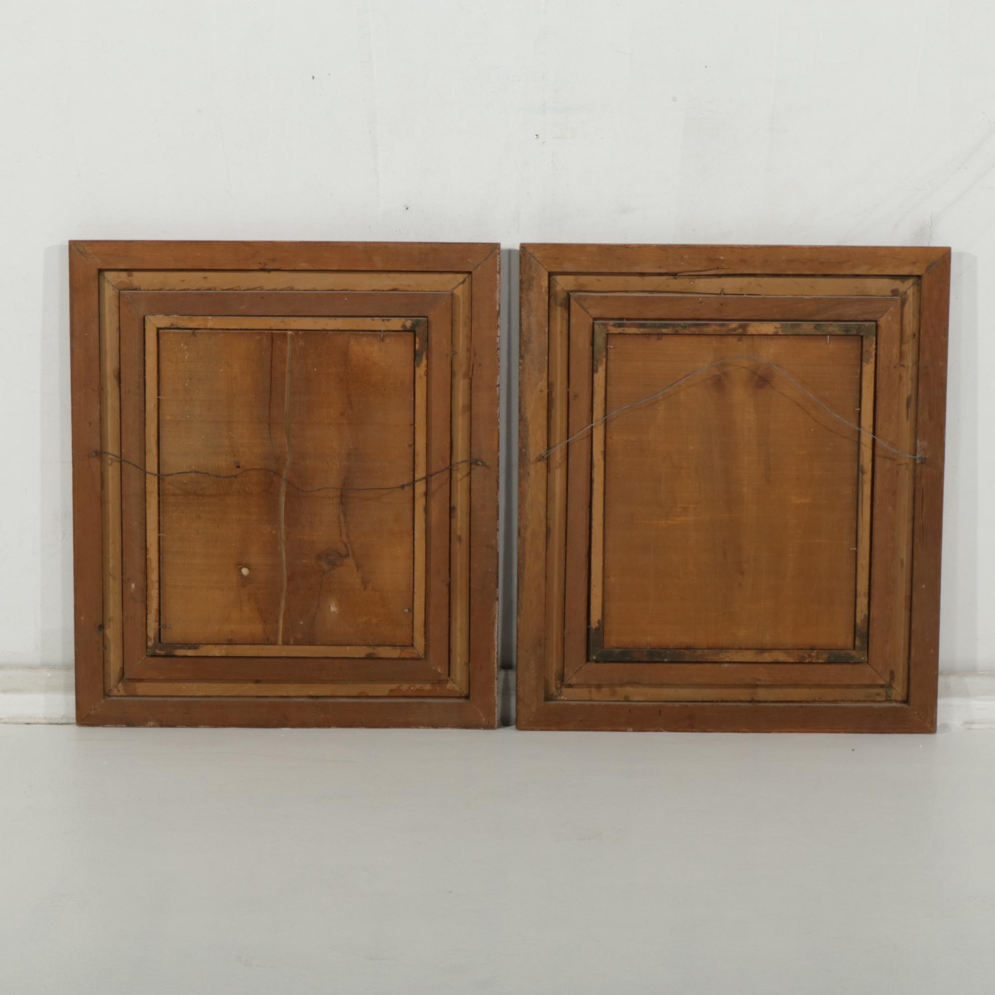 Crayon Portraits of Elderly Man and Woman, Mid to Late 19th Century