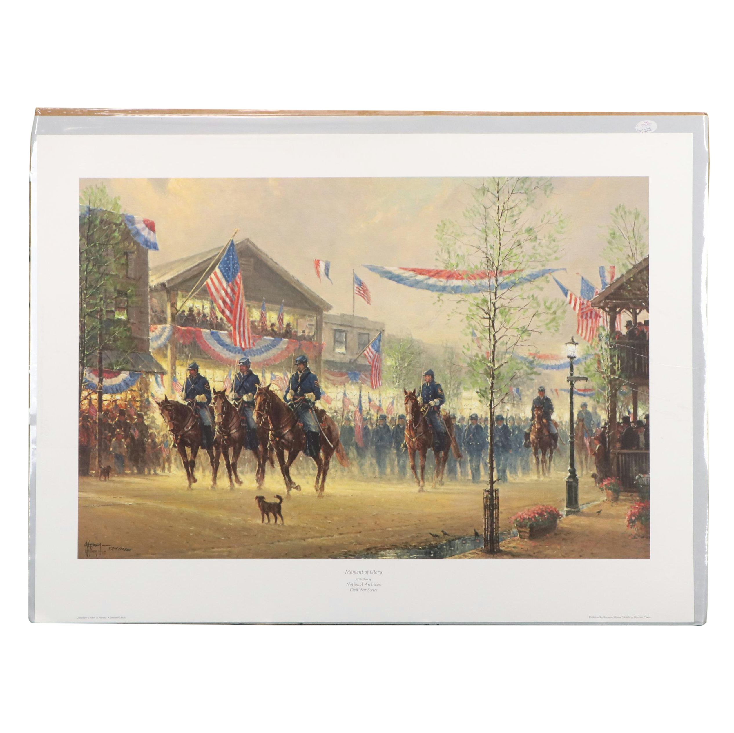 G. Harvey Civil War Offset Lithograph "Moment of Glory," 1991