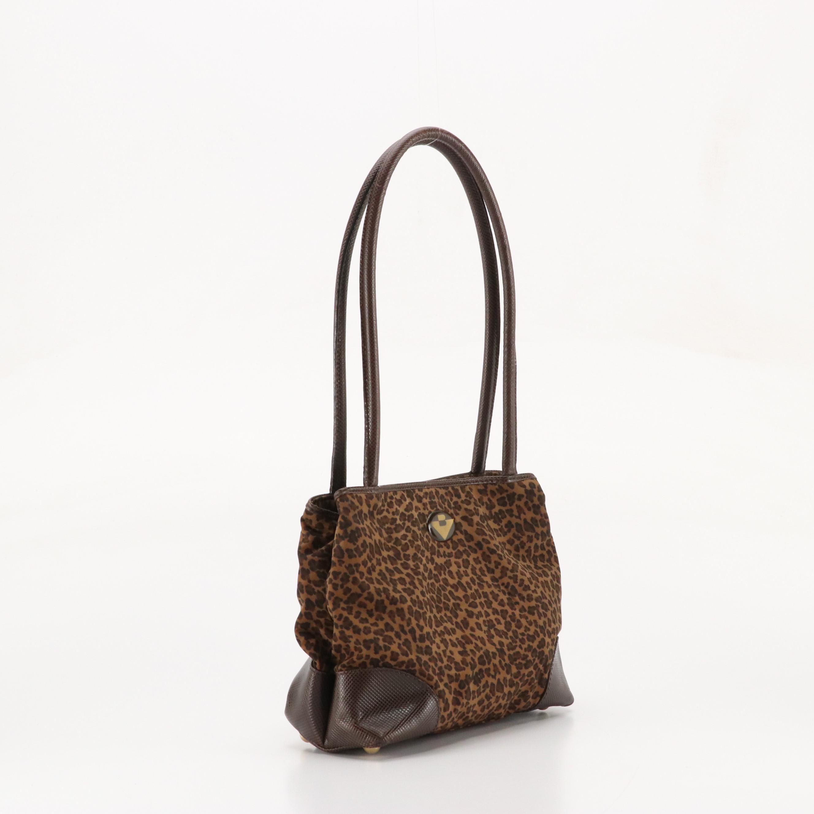 Bottega Veneta Leopard Print Textile/Textured Leather Shoulder Bag and Crossbody