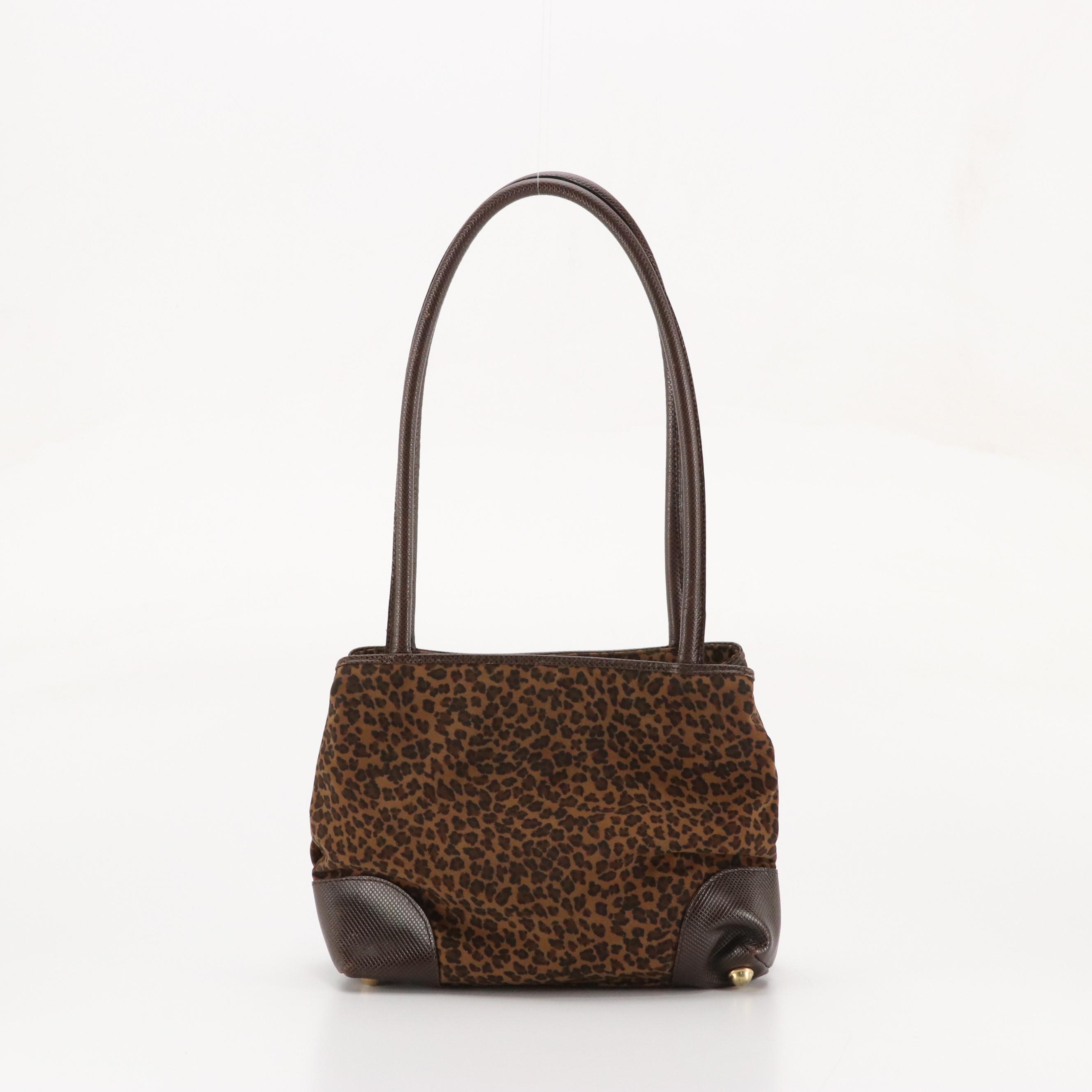 Bottega Veneta Leopard Print Textile/Textured Leather Shoulder Bag and Crossbody