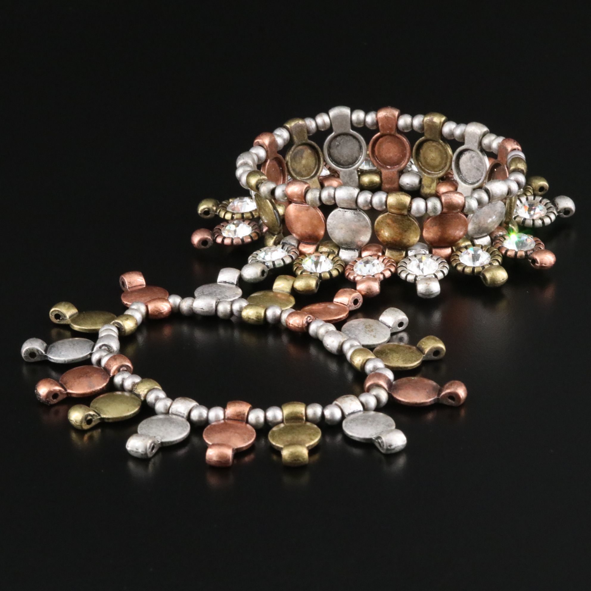 Expandable Bead and Rhinestone Bracelets