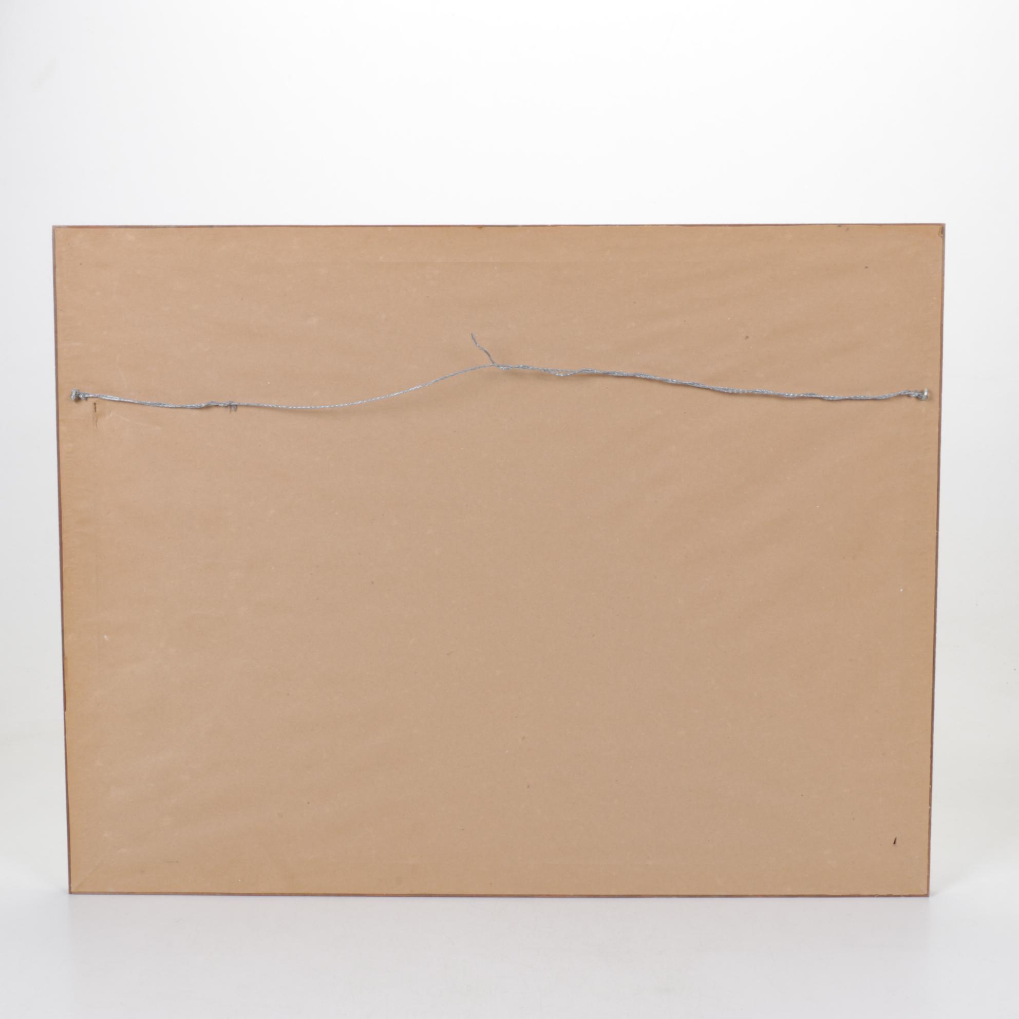 Lockyer Earth-Toned Botanical Watercolor Painting of Golden Wildflowers, 1978