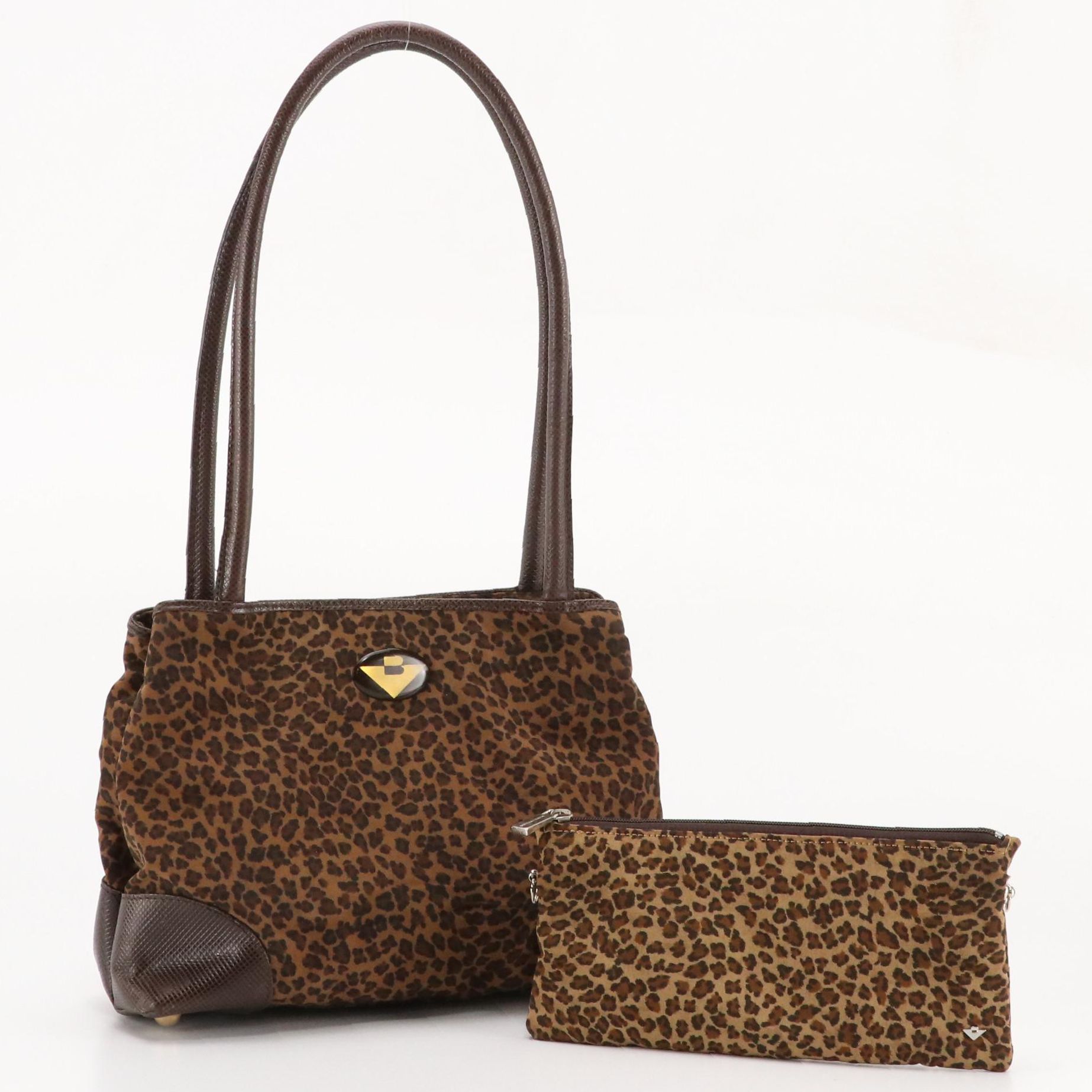 Bottega Veneta Leopard Print Textile/Textured Leather Shoulder Bag and Crossbody