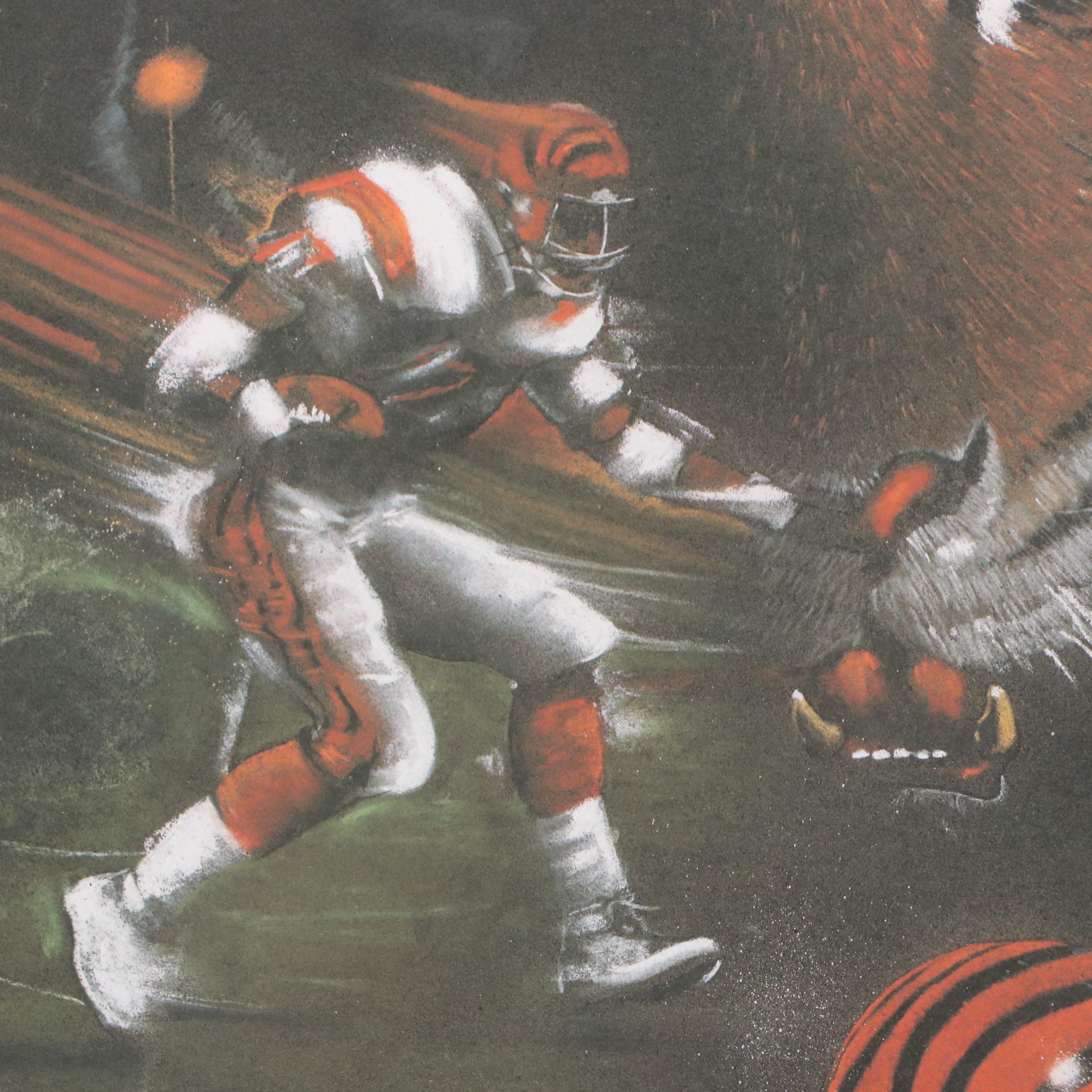 Guy McIntosh Offset Lithograph "Jungle Assault" Signed by Boomer Esiason, 1989